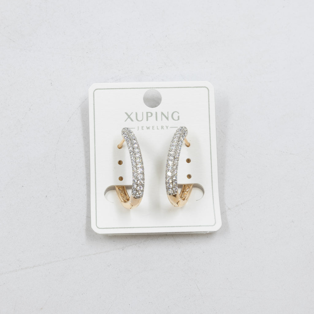 Aretes Dorados con Piedras Xuping M3 Oro Laminado