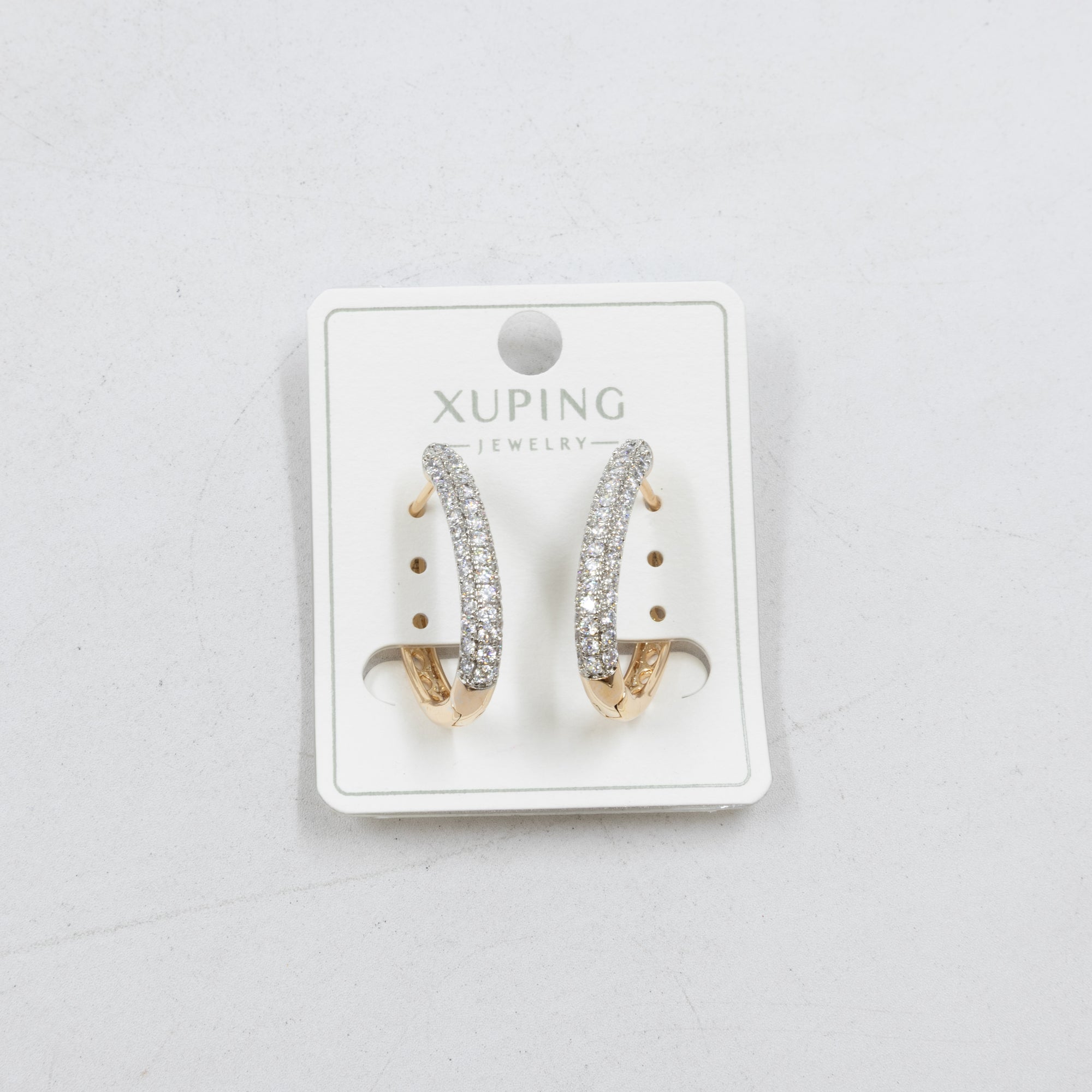 Aretes Dorados con Piedras Xuping M3 Oro Laminado