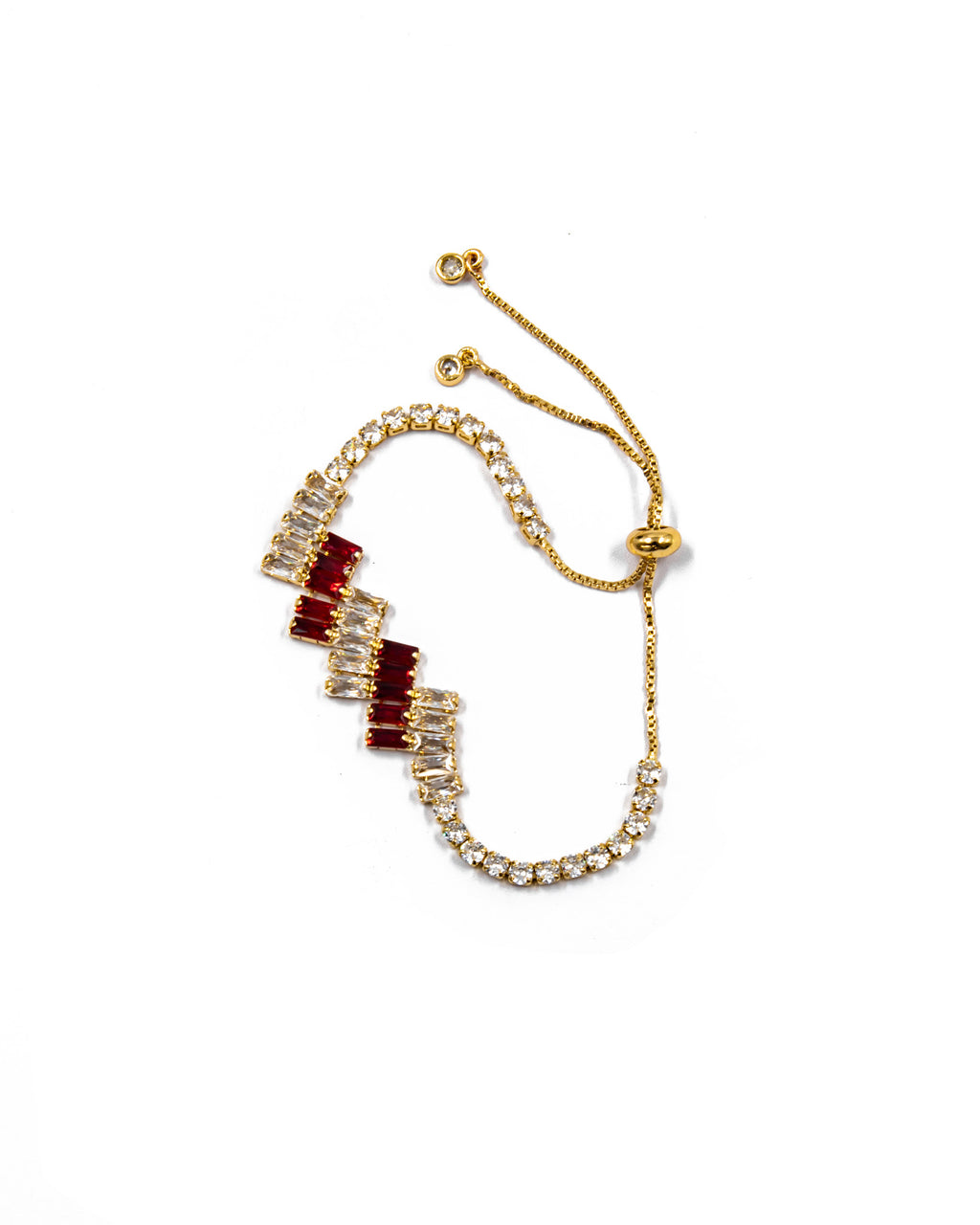 Pulsera de piedras en estilo zigzag Oro Laminado