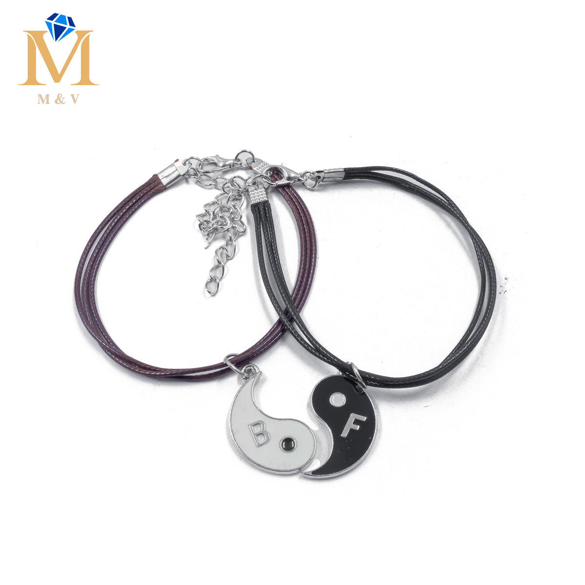 Pulseras de Ying Yang de Pareja M9 Oro Laminado