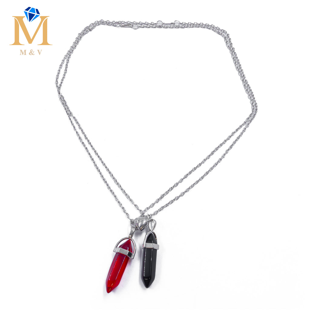 Collares en Pareja de piedras con iman M13 Acero Inoxidable