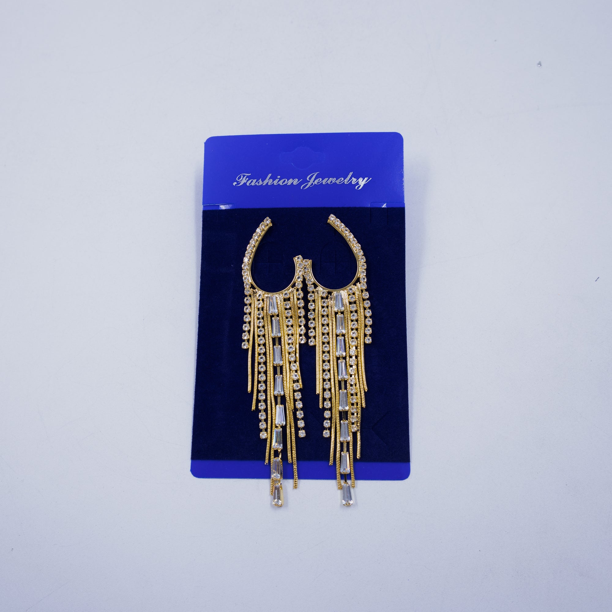 Aretes Largos con piedras M2 Oro Laminado