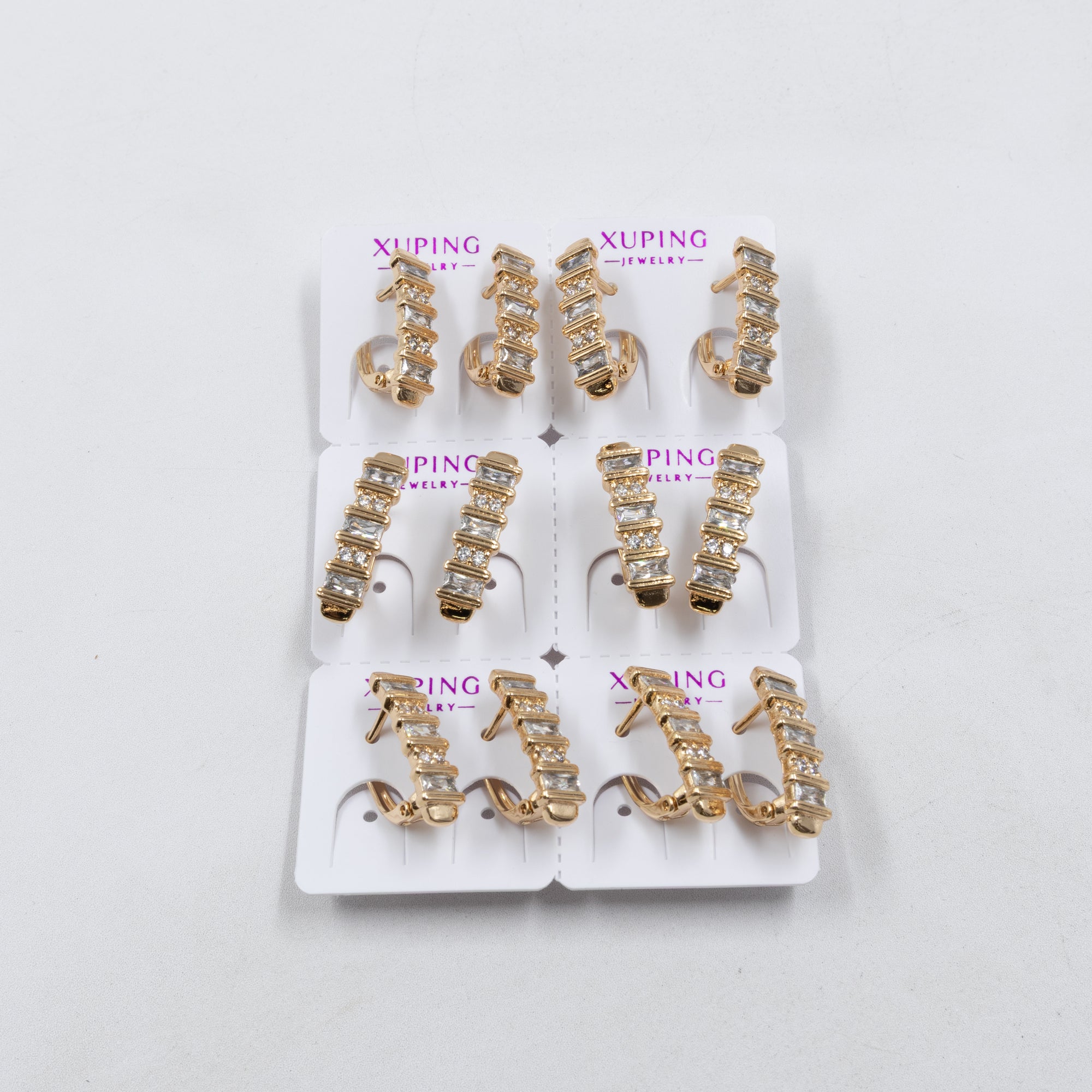 Paquete de 6 pares de Aretes Xuping Dorado M19 Oro Laminado