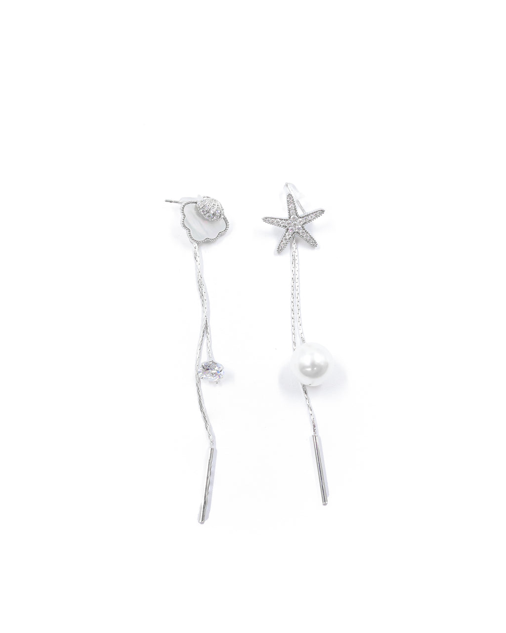 Aretes Largos Ansheli Plateados M24 Oro Laminado