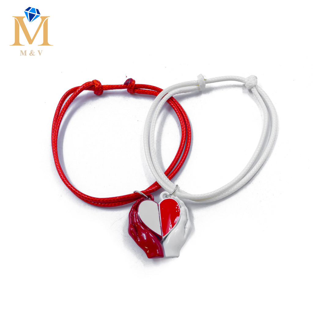 Pulseras de Corazón de Pareja con imán M7 Oro Laminado