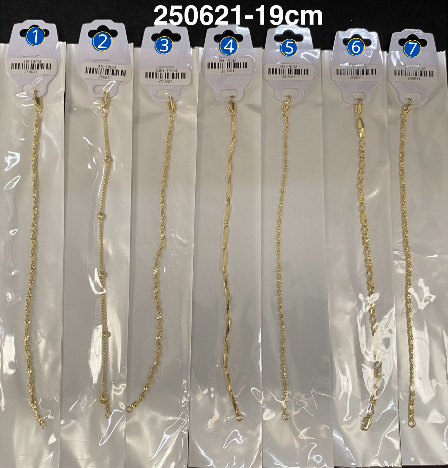 Pulsera Dorada de 19 cm M4 Oro Laminado