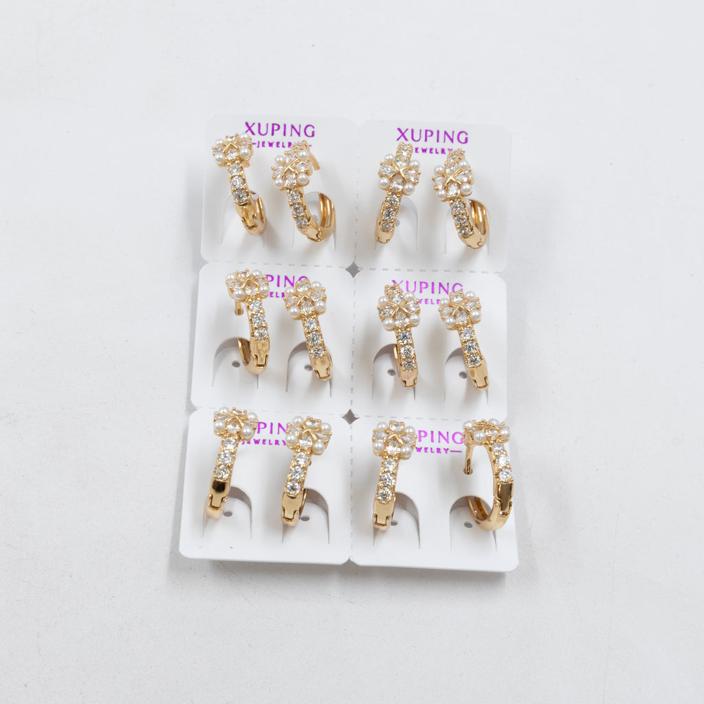 Paquete de 6 pares de Aretes Xuping Dorado M14 Oro Laminado