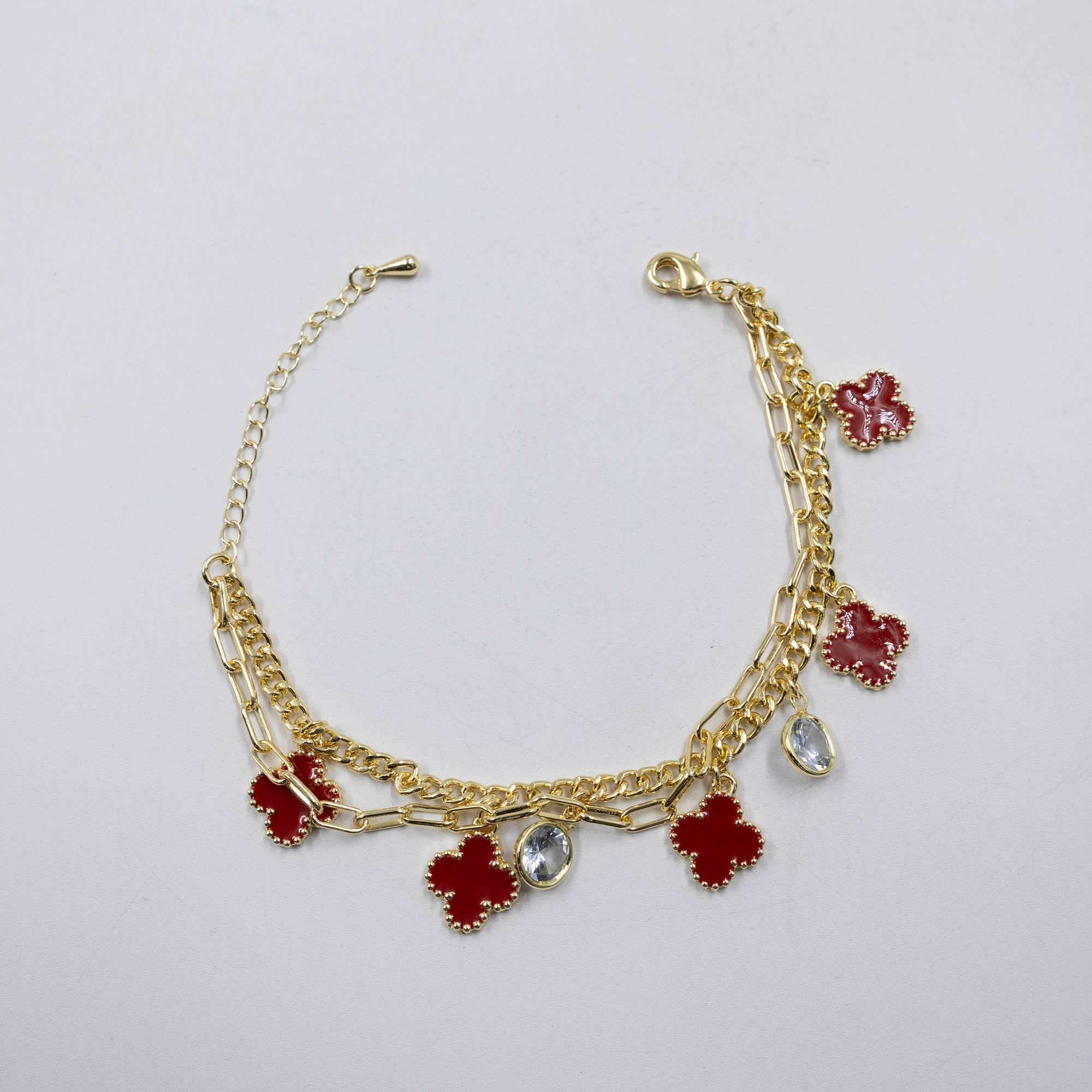 Pulseras Doradas de Mariposa y Trébol M1 Oro Laminado