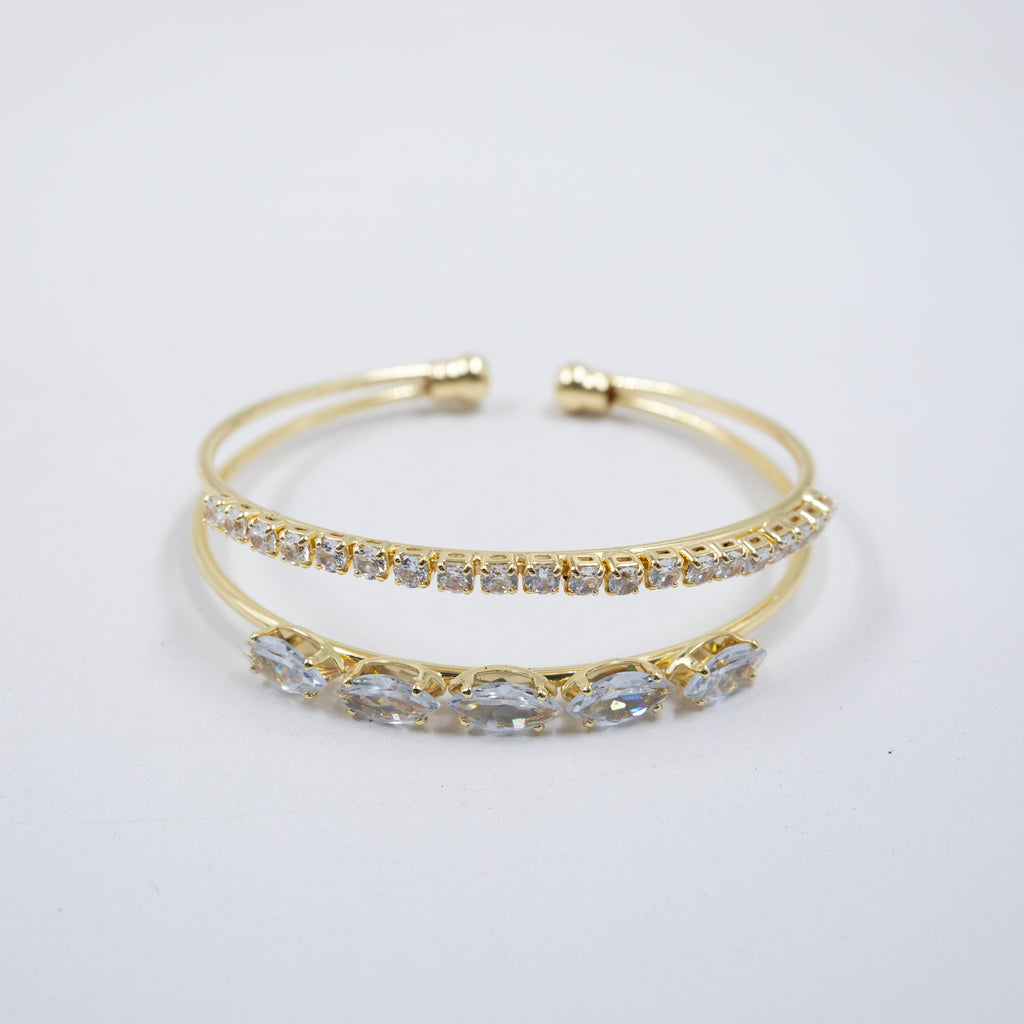 Pulsera dorada con piedras M2 Oro Laminado
