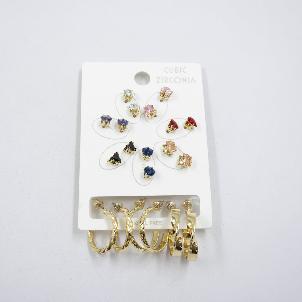 Paquete de 10 pares de aretes M1 Oro Laminado