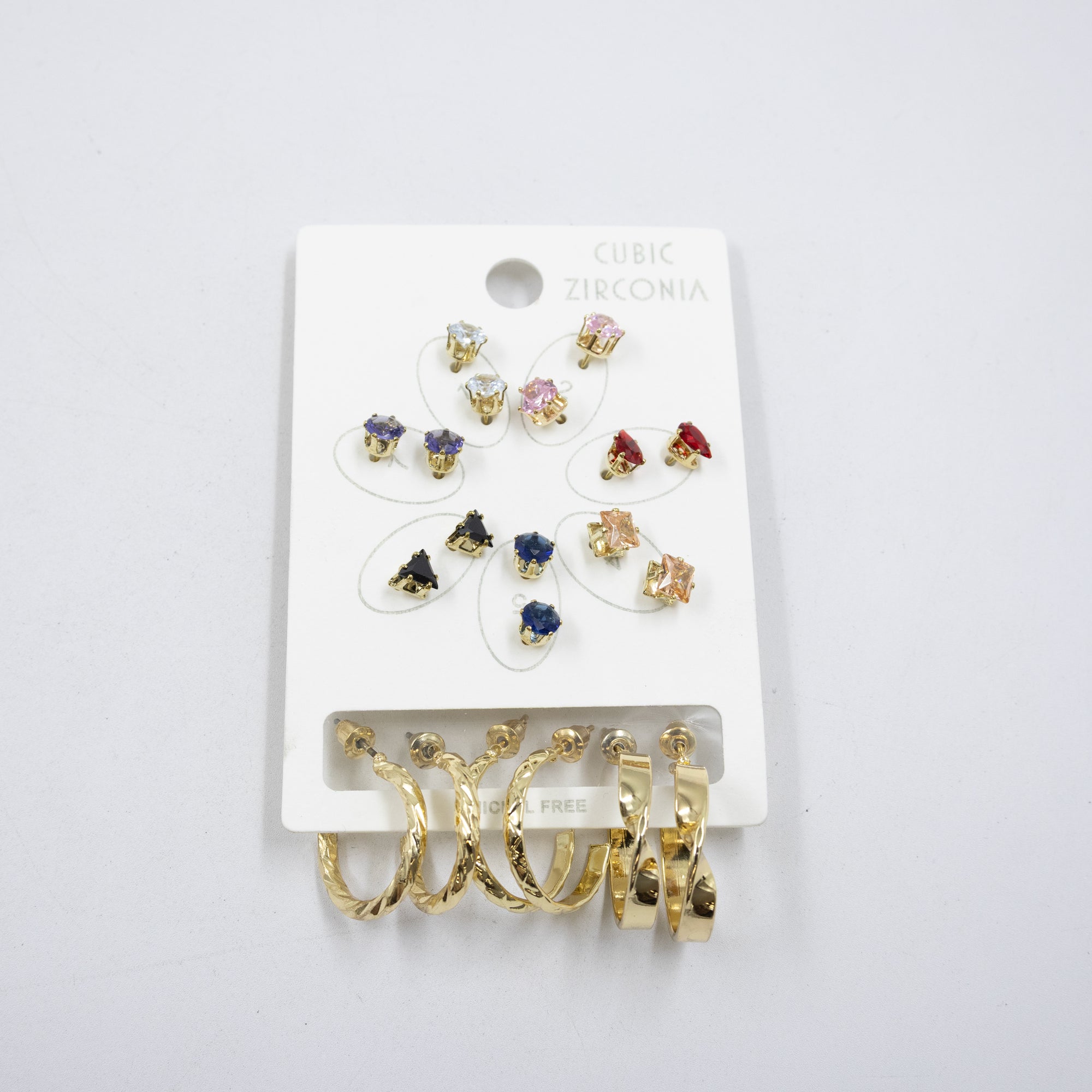 Paquete de 10 pares de aretes M1 Oro Laminado