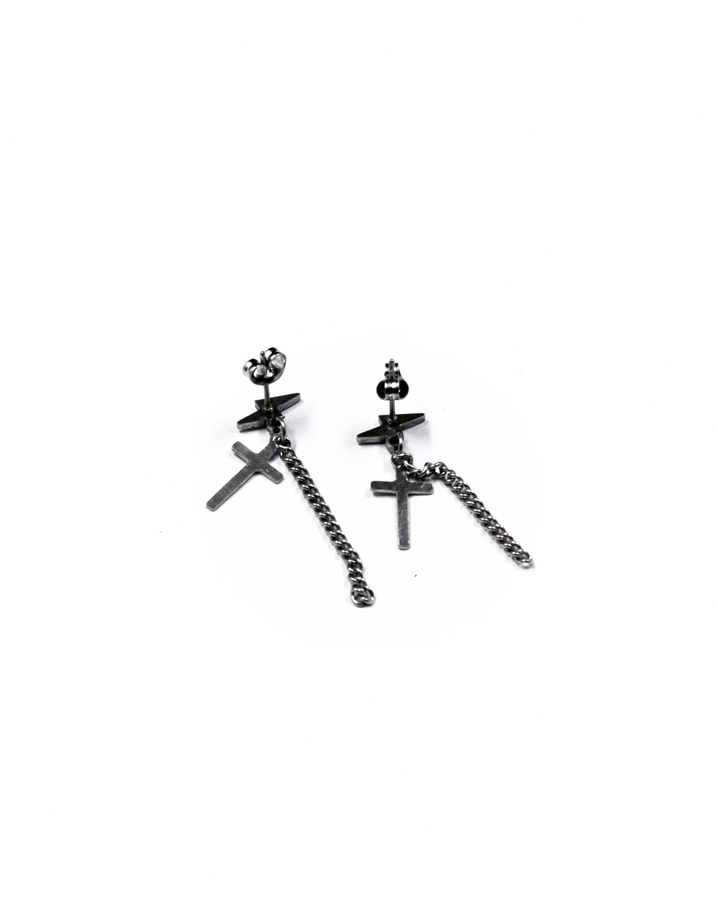Aretes mariposa con dije colgante - M3 Acero Inoxidable