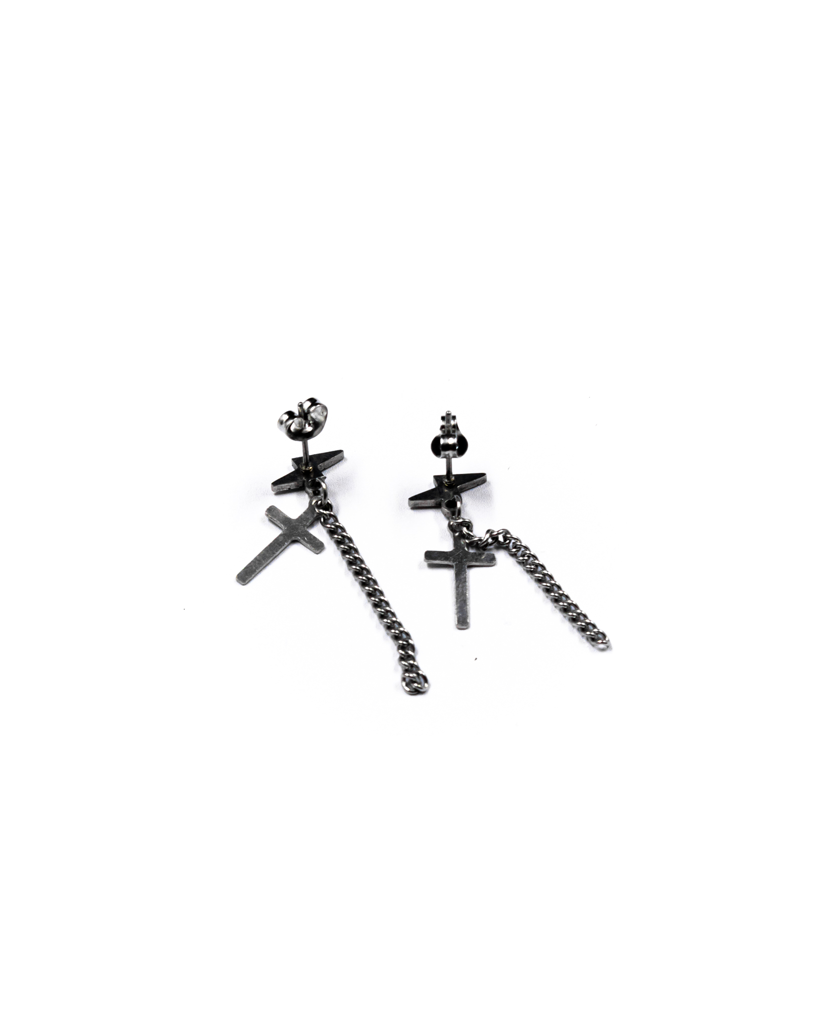 Aretes mariposa con dije colgante - M3 Acero Inoxidable
