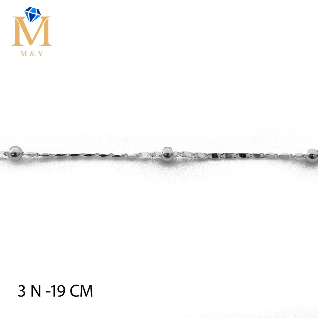 Pulseras Plateadas de 19 cm M1 Oro Laminado
