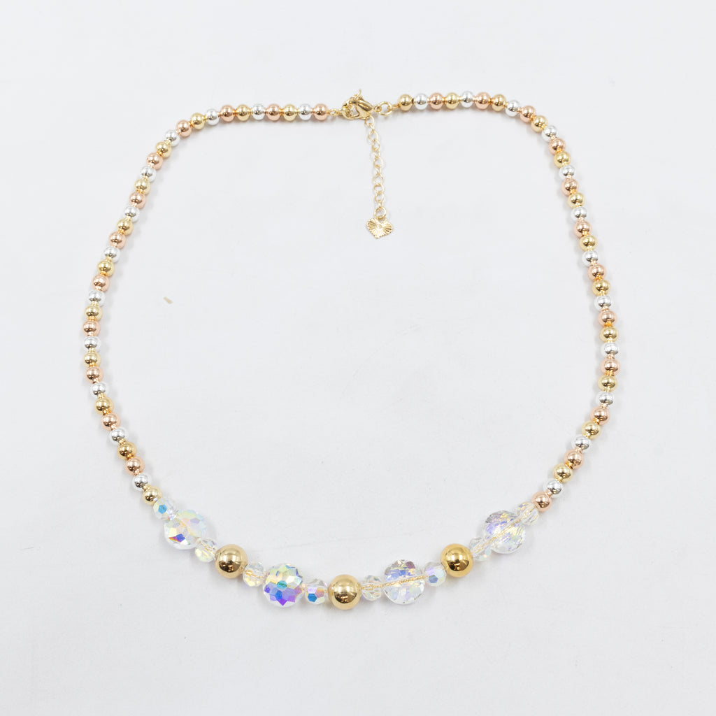 Collar Oro Florentino de Cuentas M2 Oro Laminado