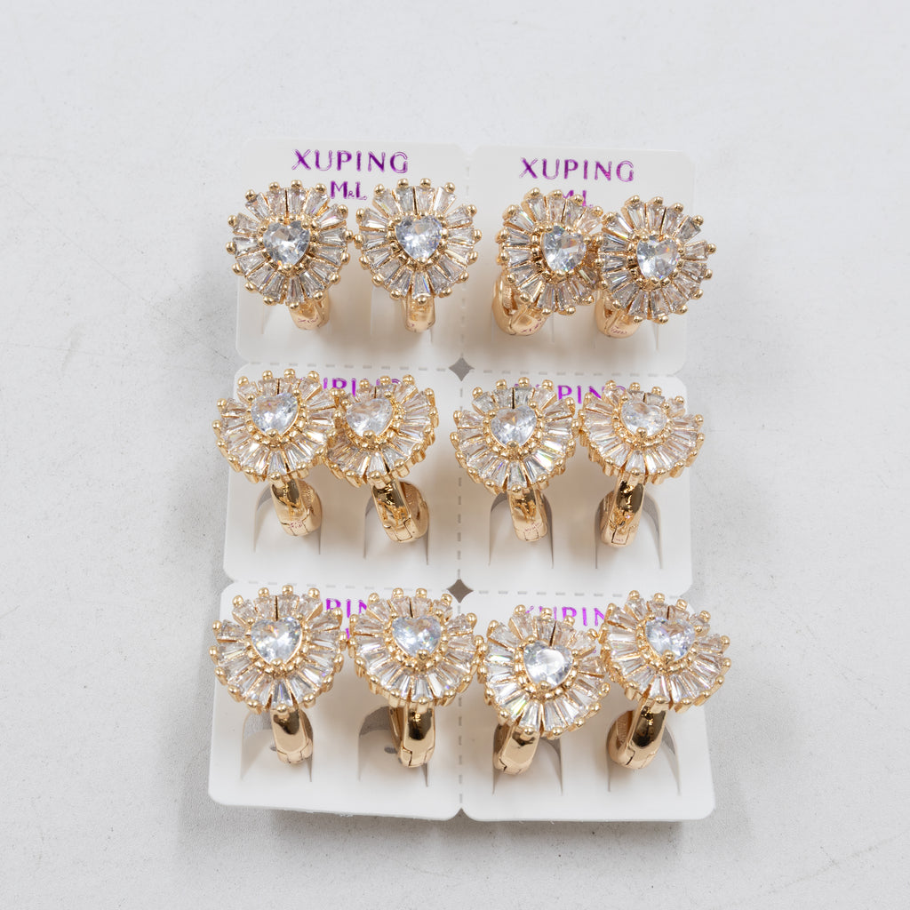 Paquete de 6 pares de Aretes Xuping Dorado M2 Oro Laminado