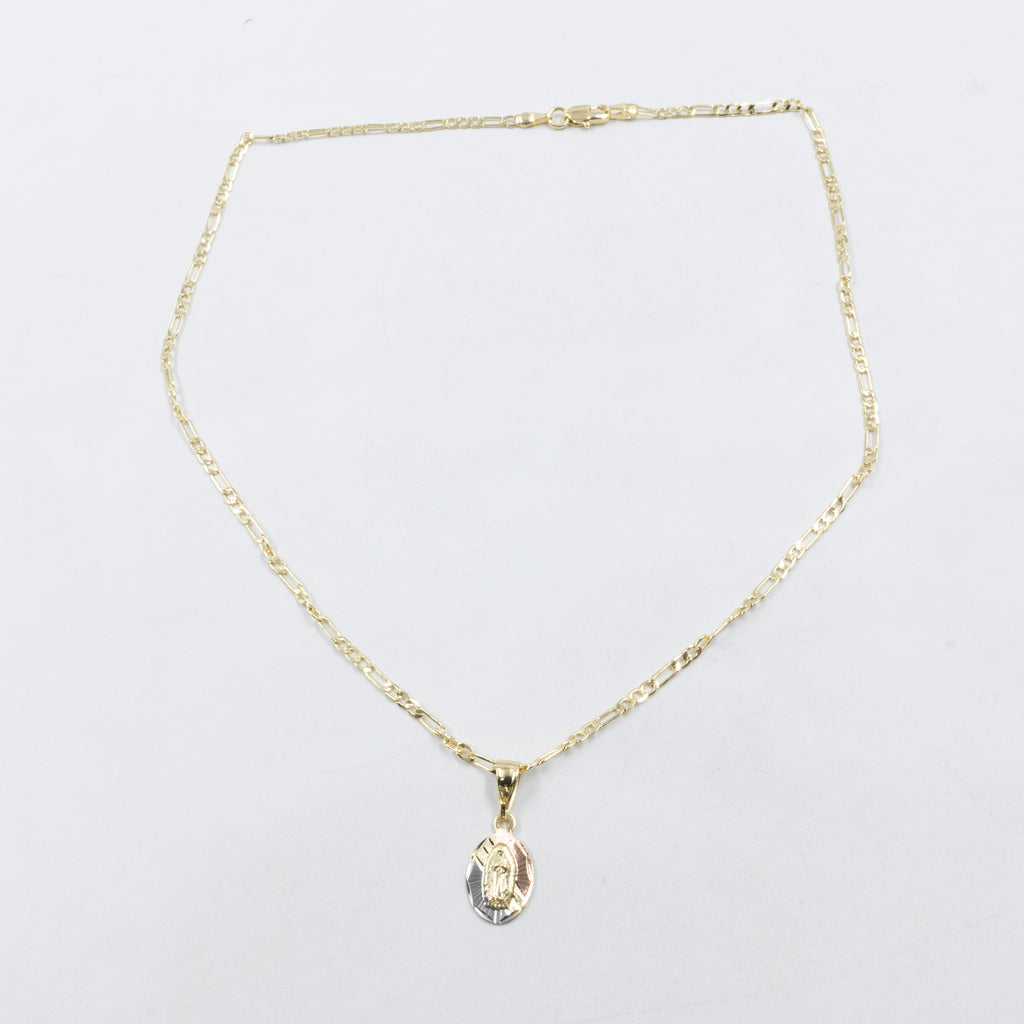 Collar con Dije Religioso Dorado M1 Oro Laminado