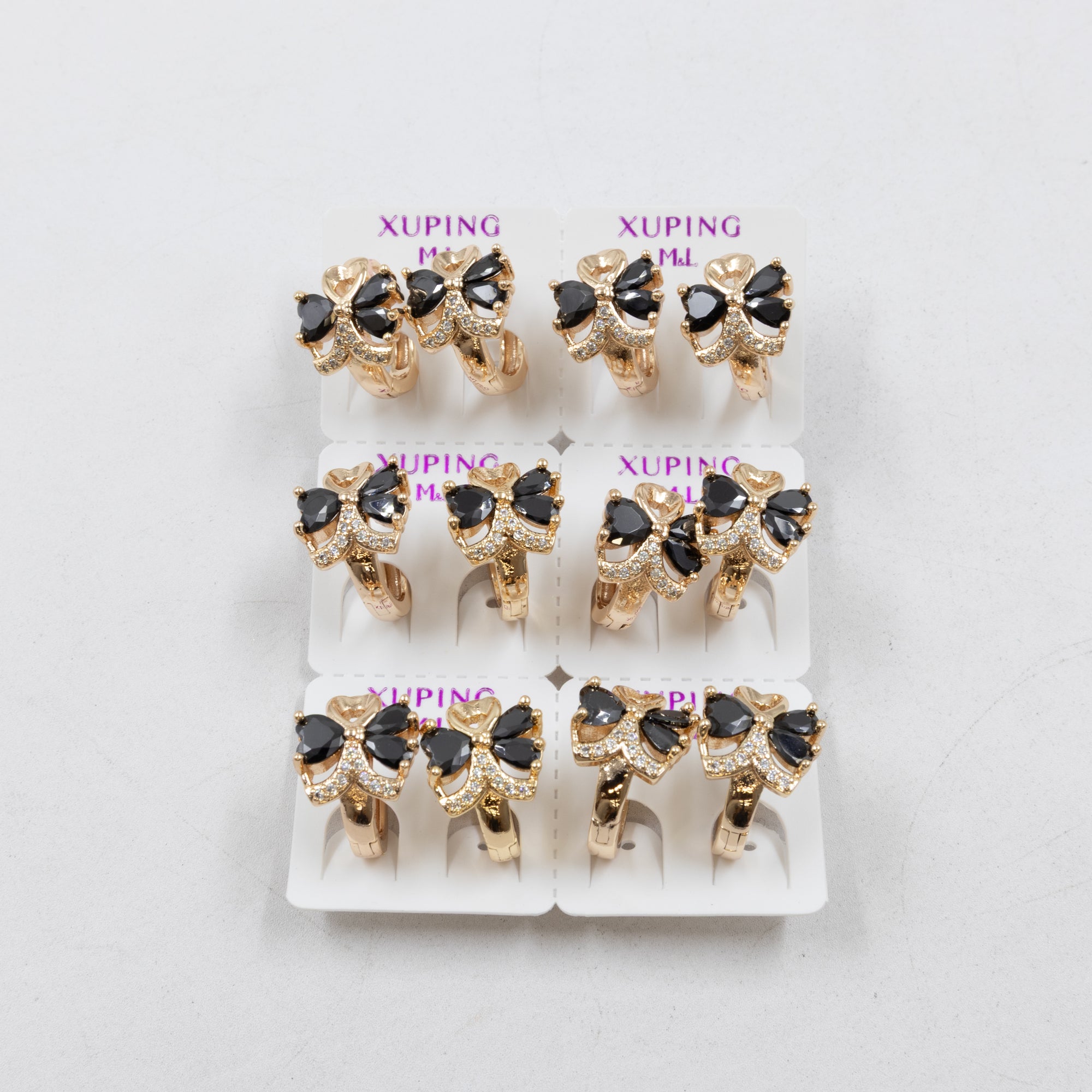 Paquete de 6 pares de Aretes Xuping Dorado M1 Oro Laminado