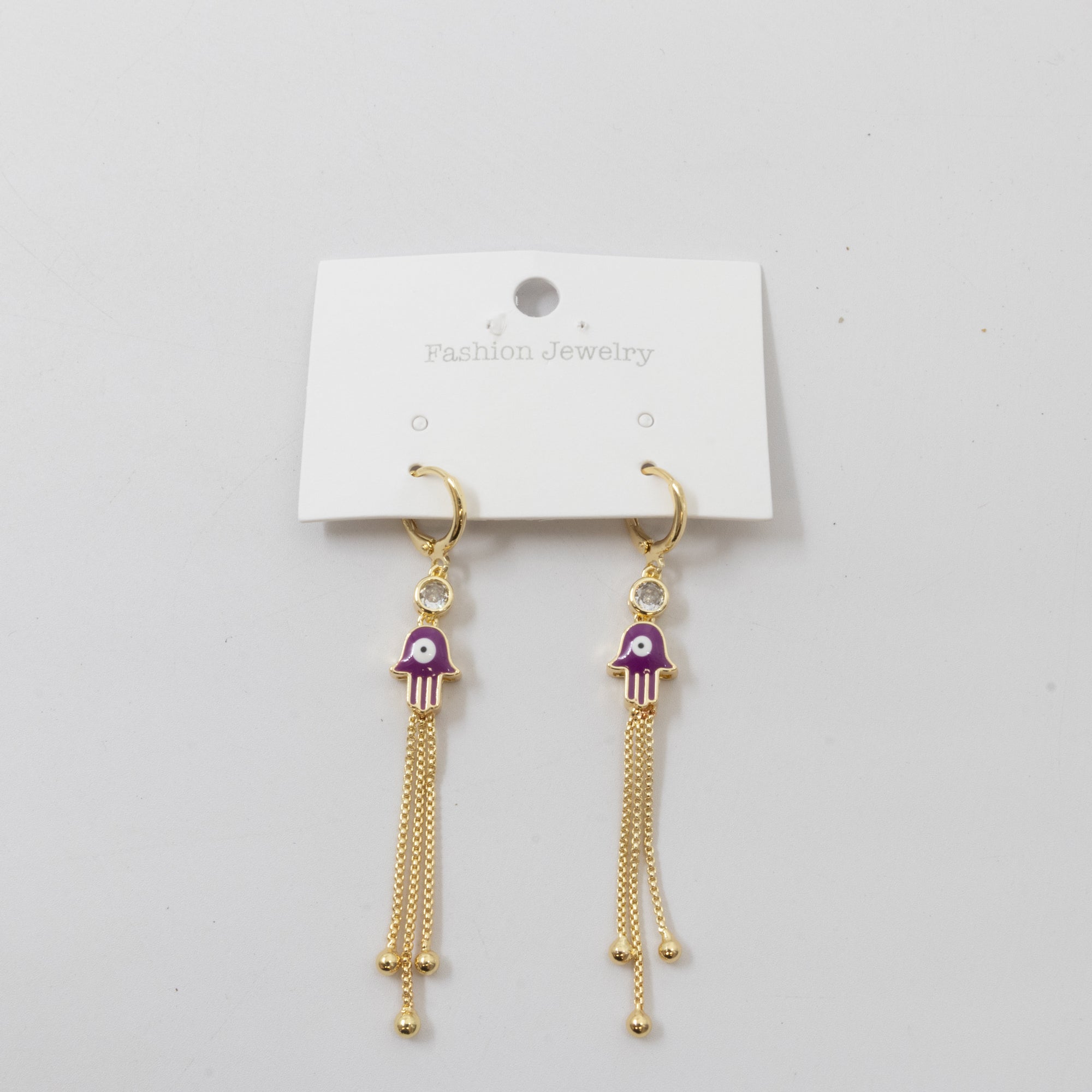 Aretes Dorados Largos de Ojo Turco M1 Oro Laminado