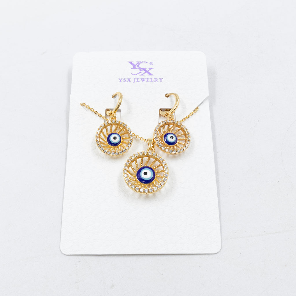 Conjunto de Aretes y Collar Oro Laminado