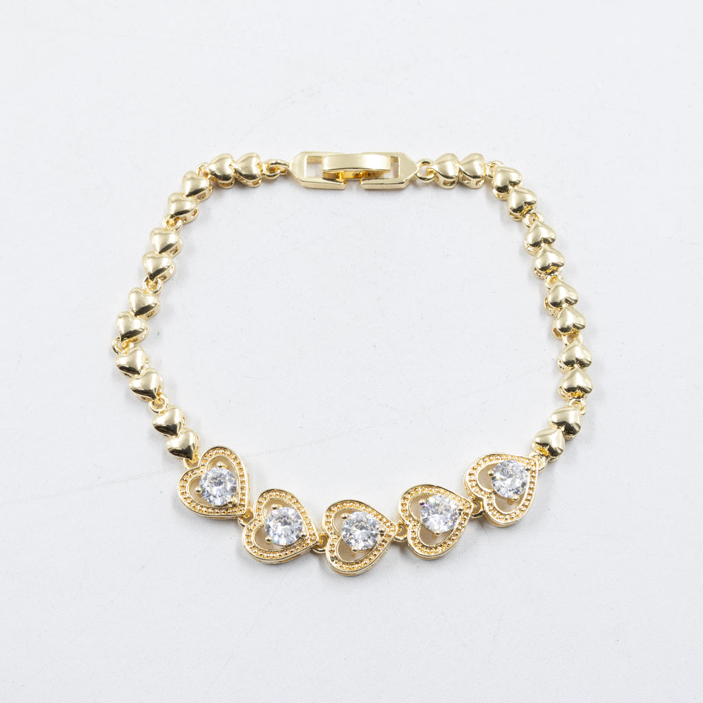 Cadenas de Pulseras Doradas con Piedras M3 Oro Laminado