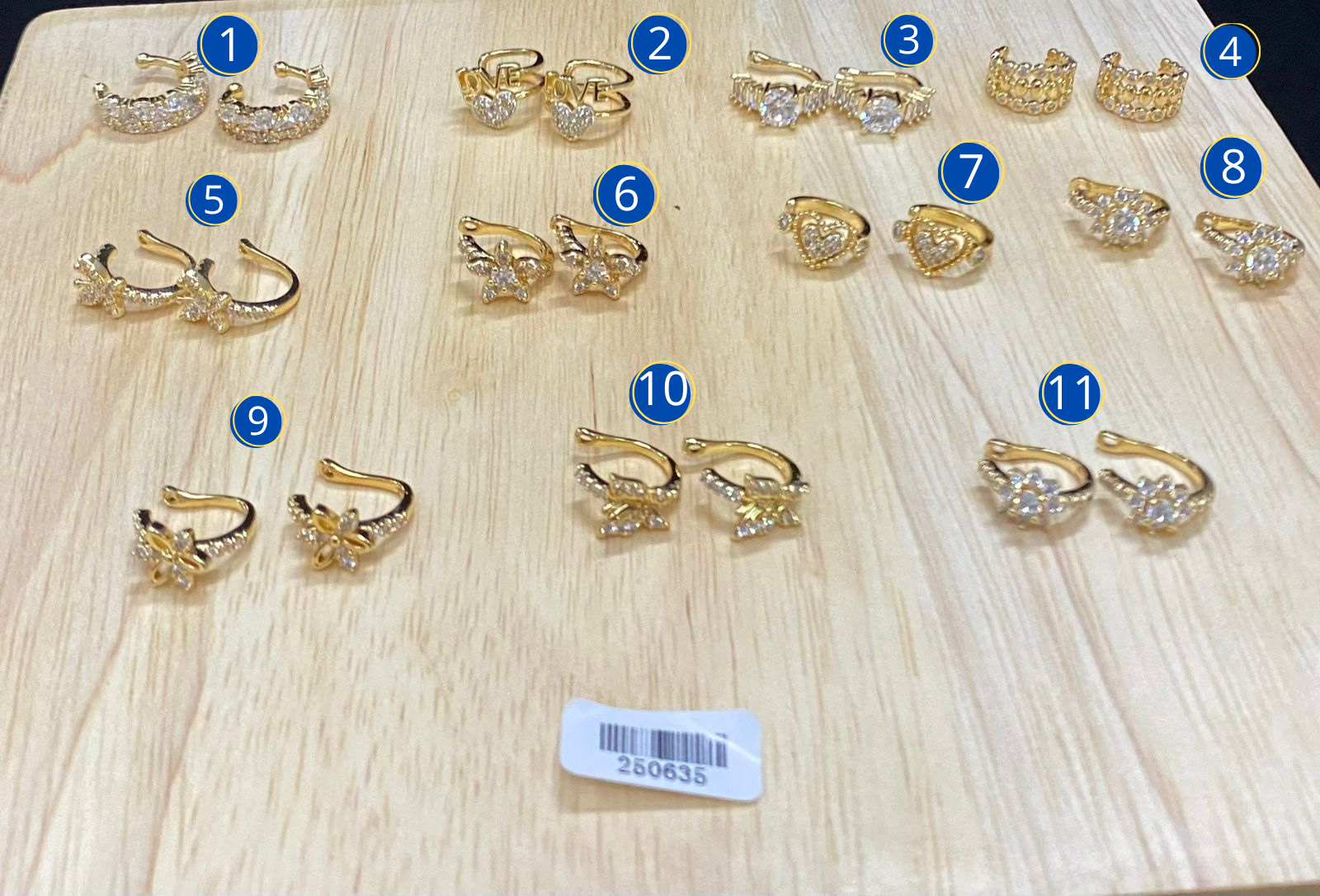 Aretes dorados M4 - Oro Laminado