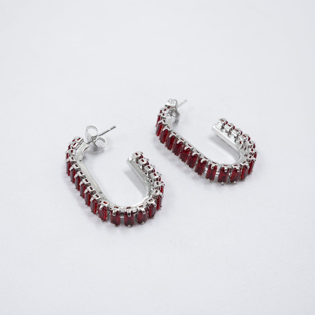 Aretes Plateados con piedras de color M12 Oro Laminado