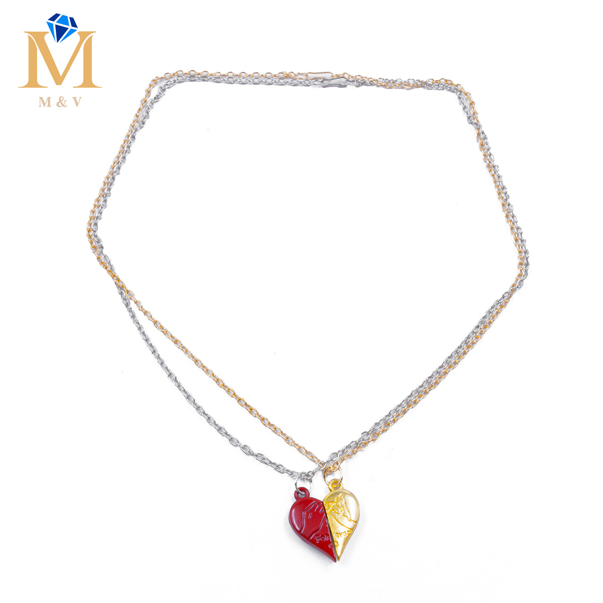 Collares en Pareja de corazón M4 Acero Inoxidable
