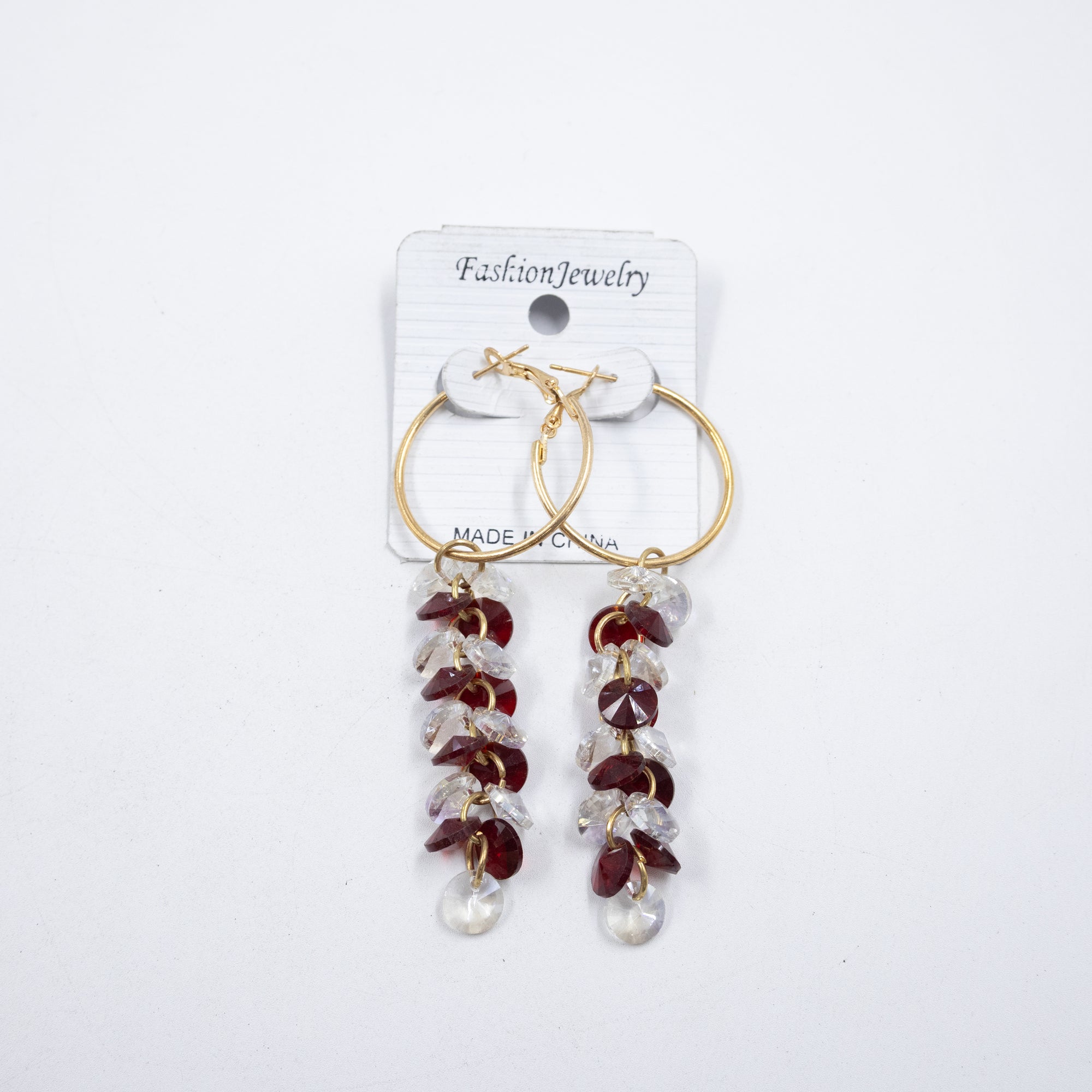 Aretes Largos de Piedras M1 Oro Laminado