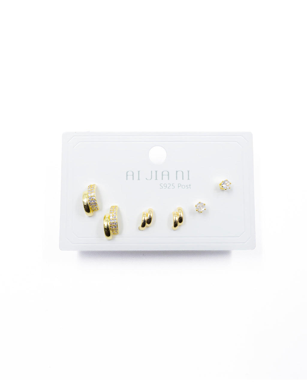 ARETES PAQUETE DE 3 M4 ORO LAMINADO