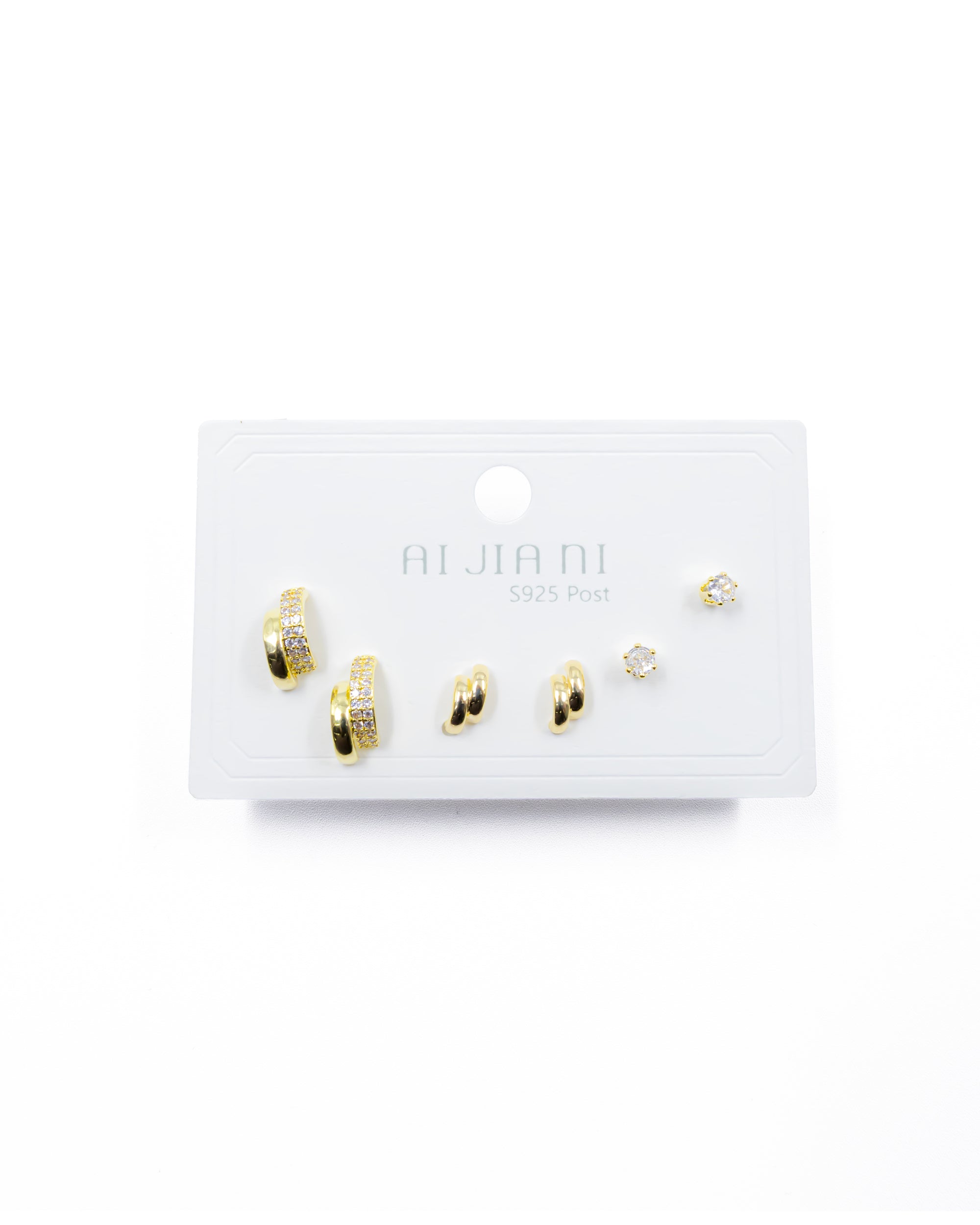 ARETES PAQUETE DE 3 M4 ORO LAMINADO