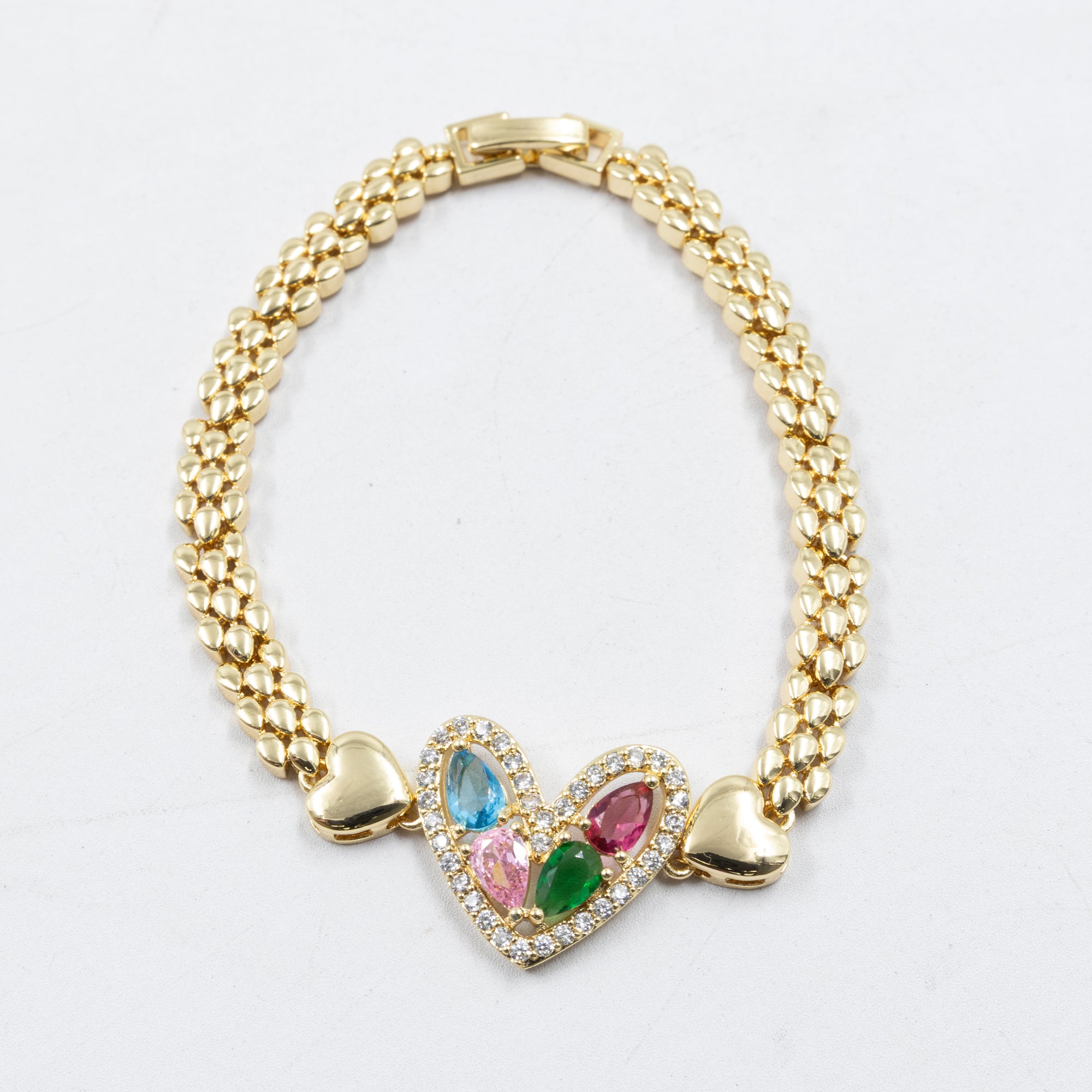 Pulseras Doradas con Piedras M11 Oro Laminado