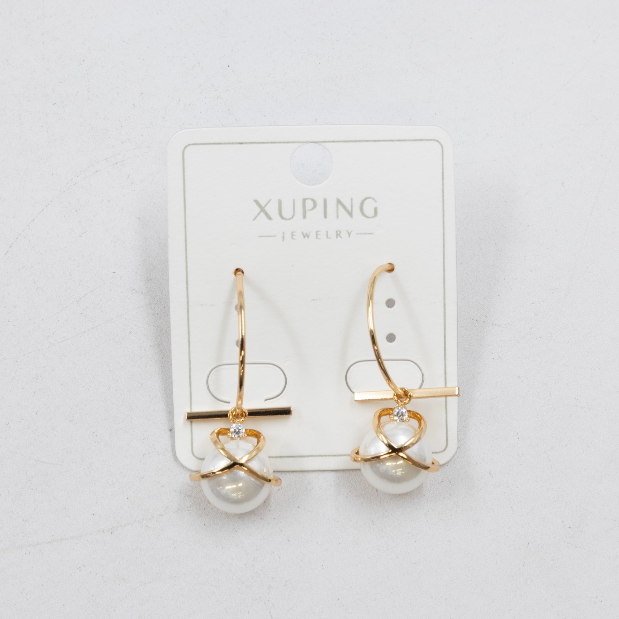 Aretes Dorados con Piedras Xuping M2 Oro Laminado
