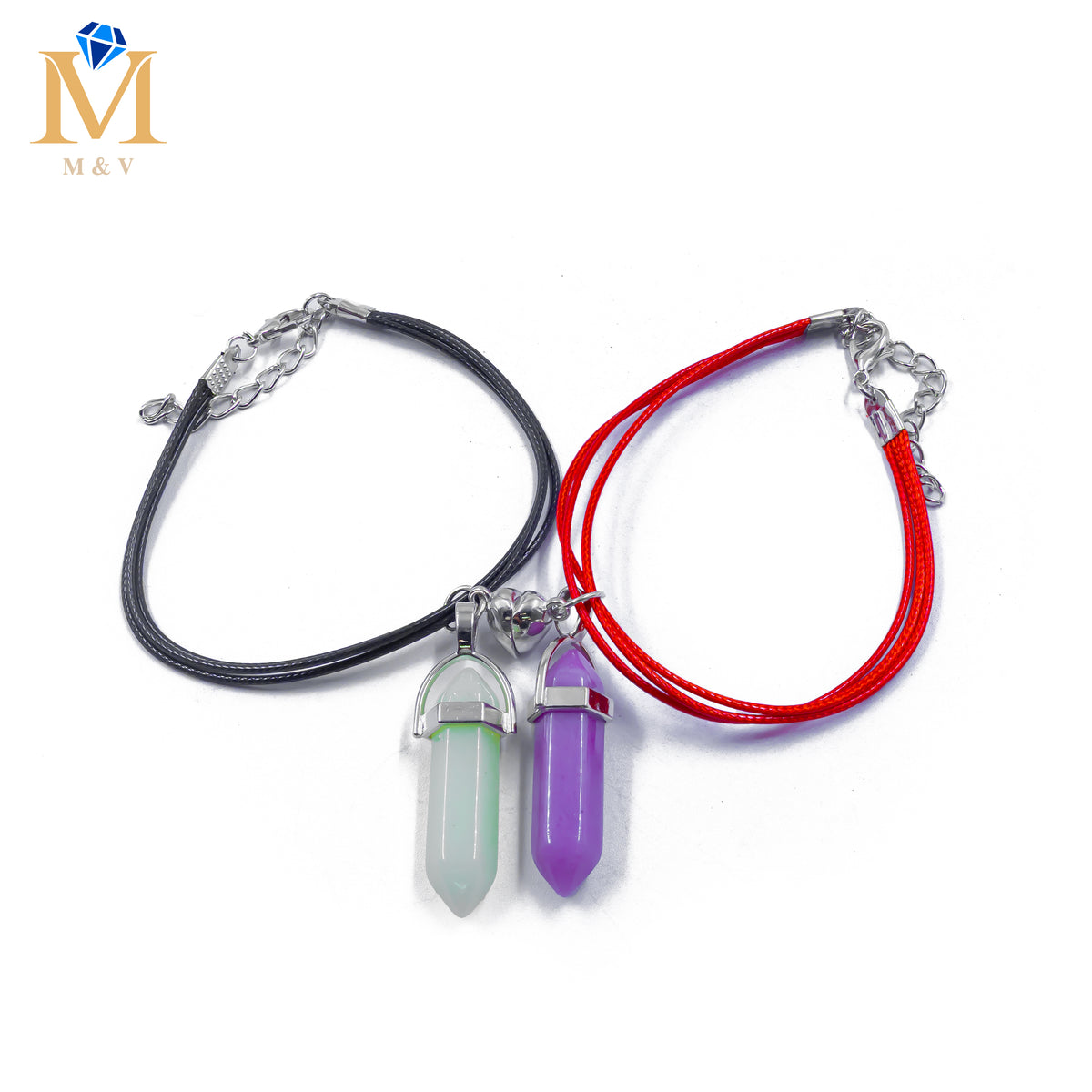 Pulseras con dijes de Piedras de Pareja M11 Oro Laminado