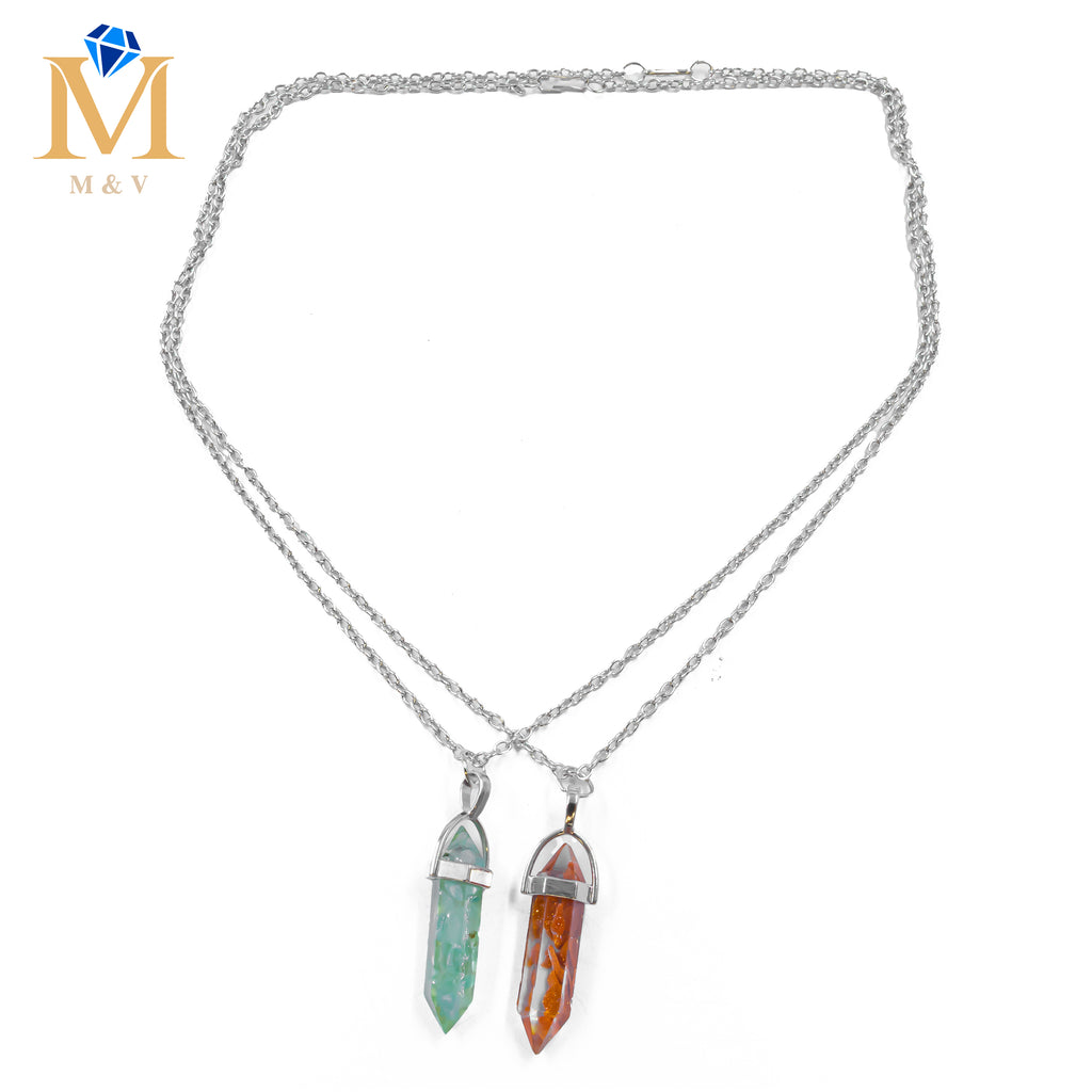 Collares en Pareja de piedras M15 Acero Inoxidable