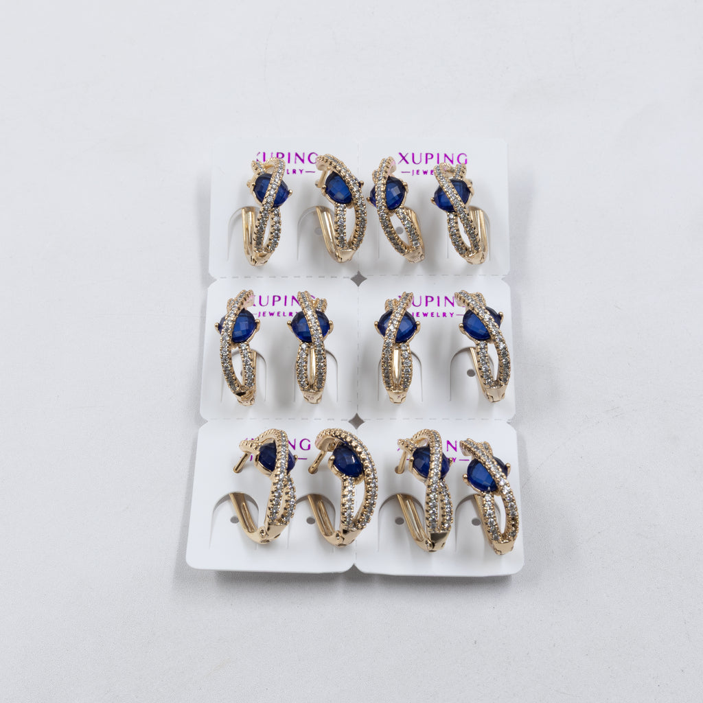 Paquete de 6 pares de Aretes Xuping Dorado M22 Oro Laminado
