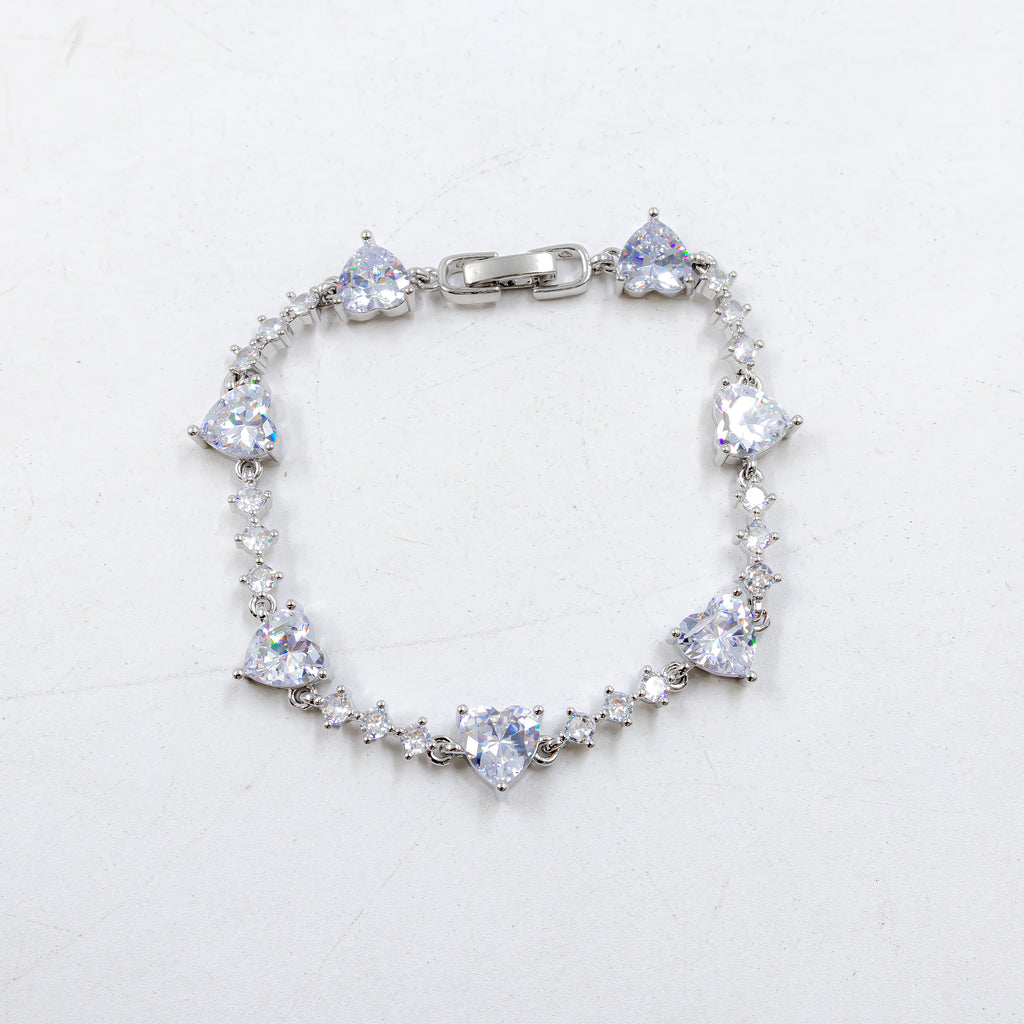 Cadenas de Pulseras Plateadas con Piedras M9 Oro Laminado