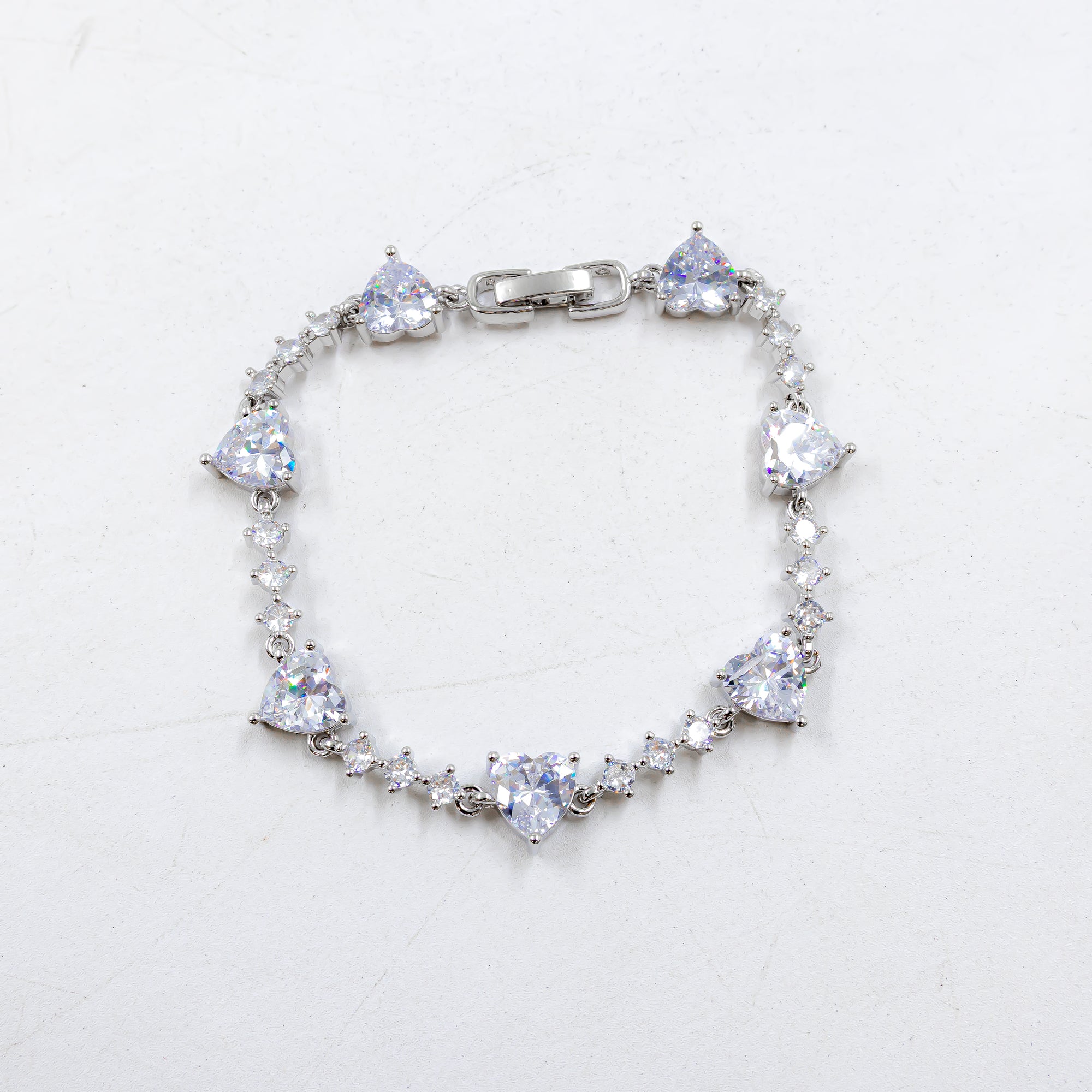 Cadenas de Pulseras Plateadas con Piedras M9 Oro Laminado