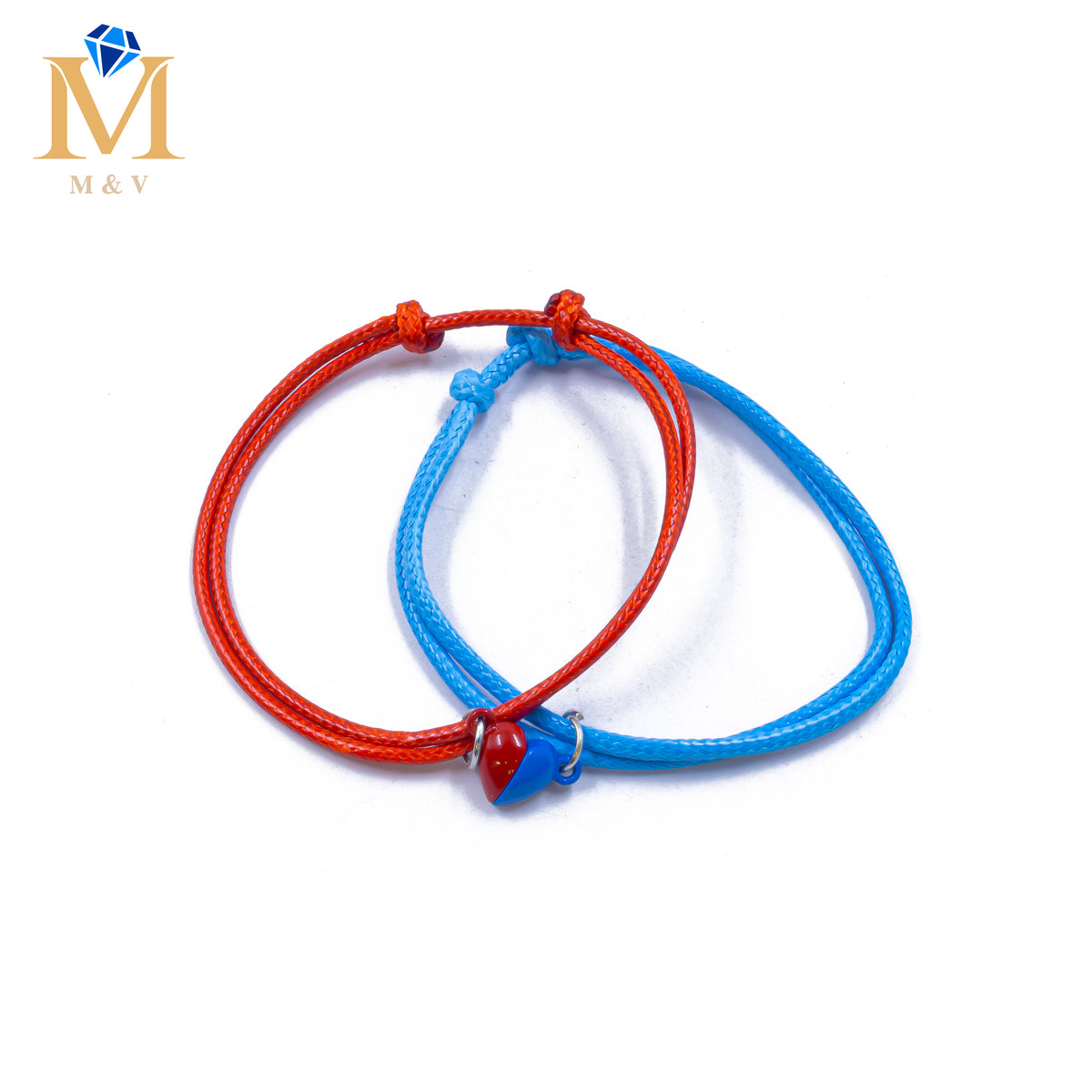 Pulseras de Corazón de Pareja con imán M8 Oro Laminado