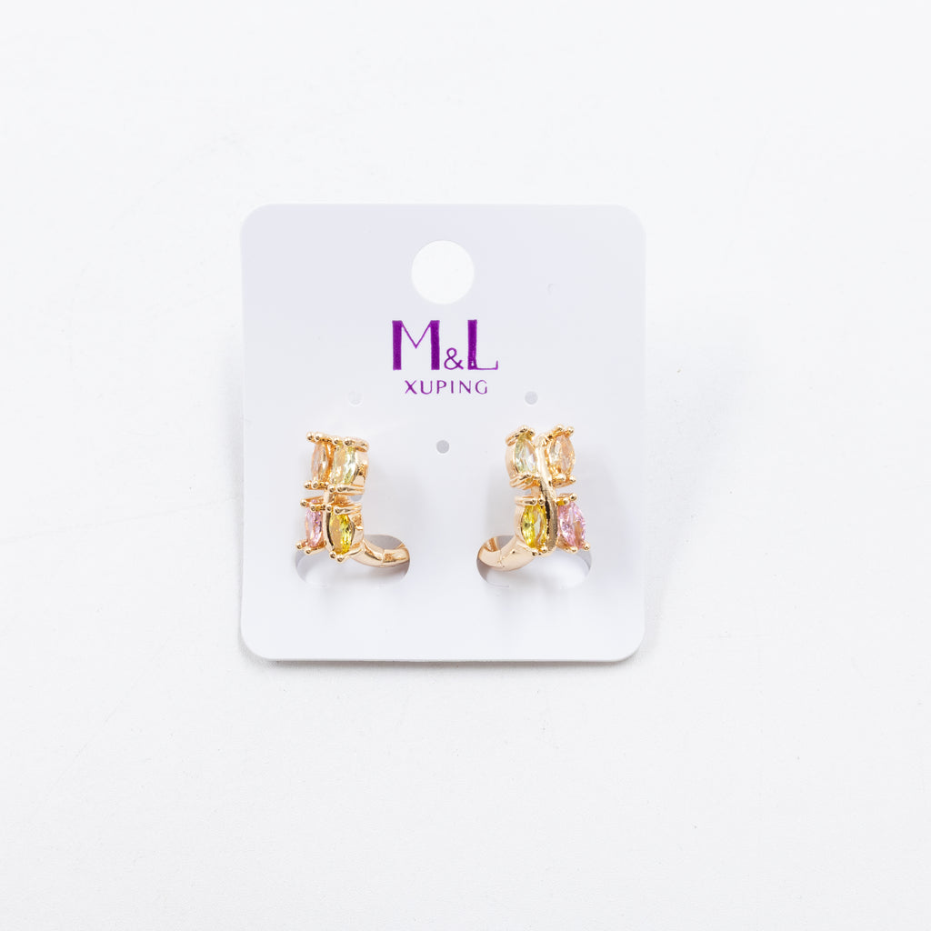 Aretes Dorados Xuping de Aro M6 Oro Laminado