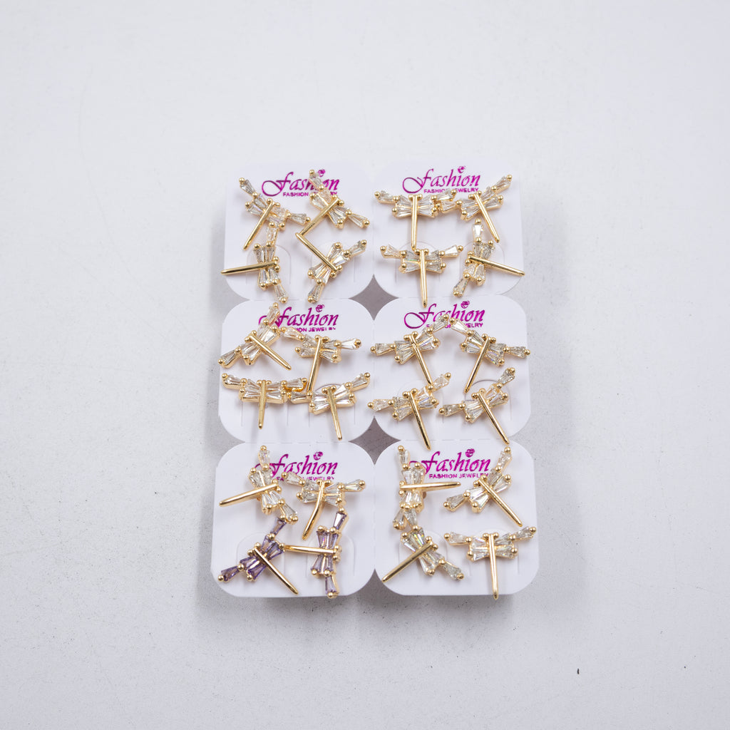 Paquete de 12 pares de Aretes Dorados M1 Oro Laminado