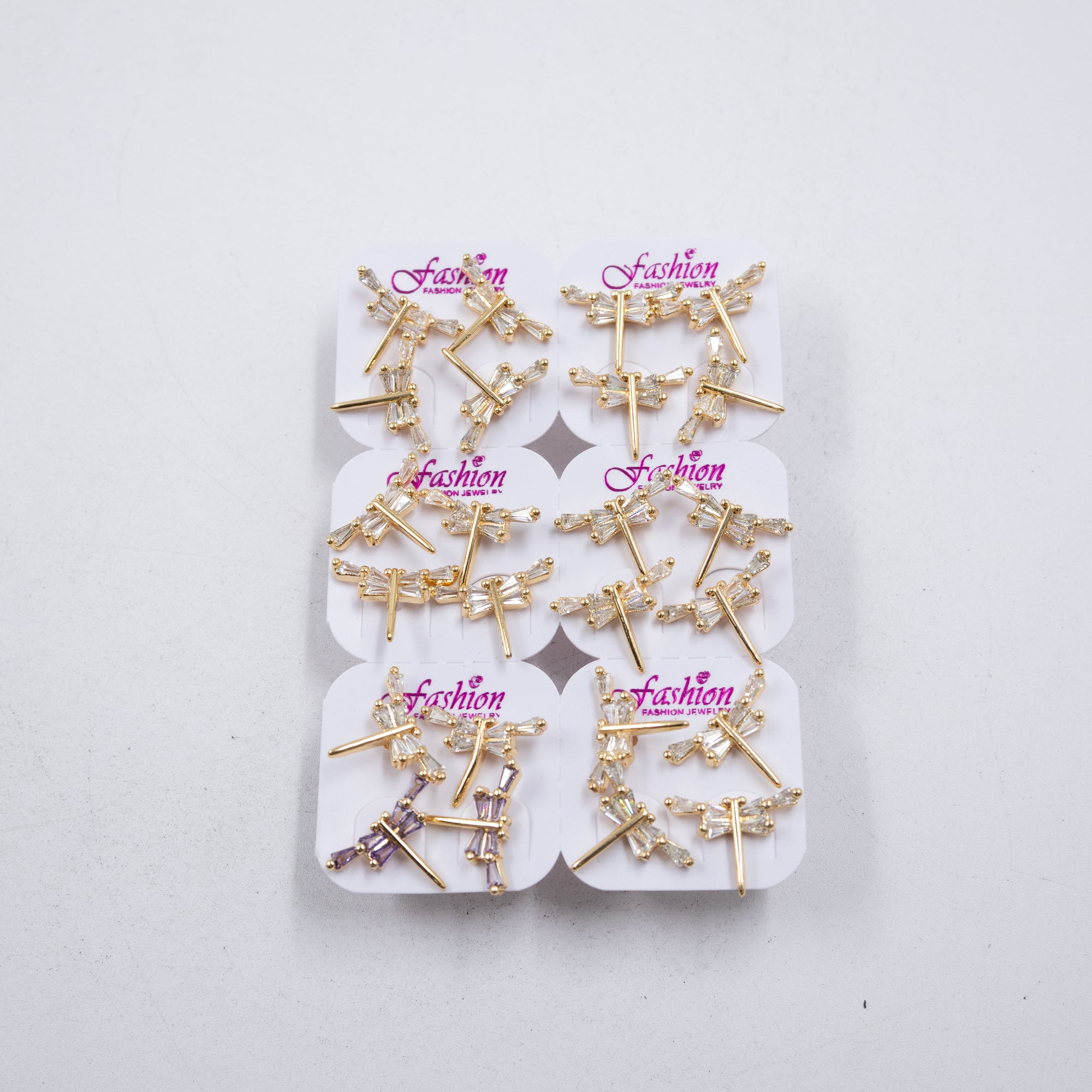 Paquete de 12 pares de Aretes Dorados M1 Oro Laminado