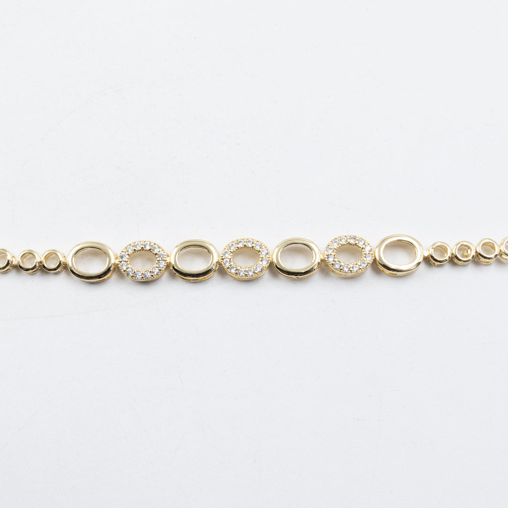 Cadenas de Pulseras Doradas con Piedras M6 Oro Laminado