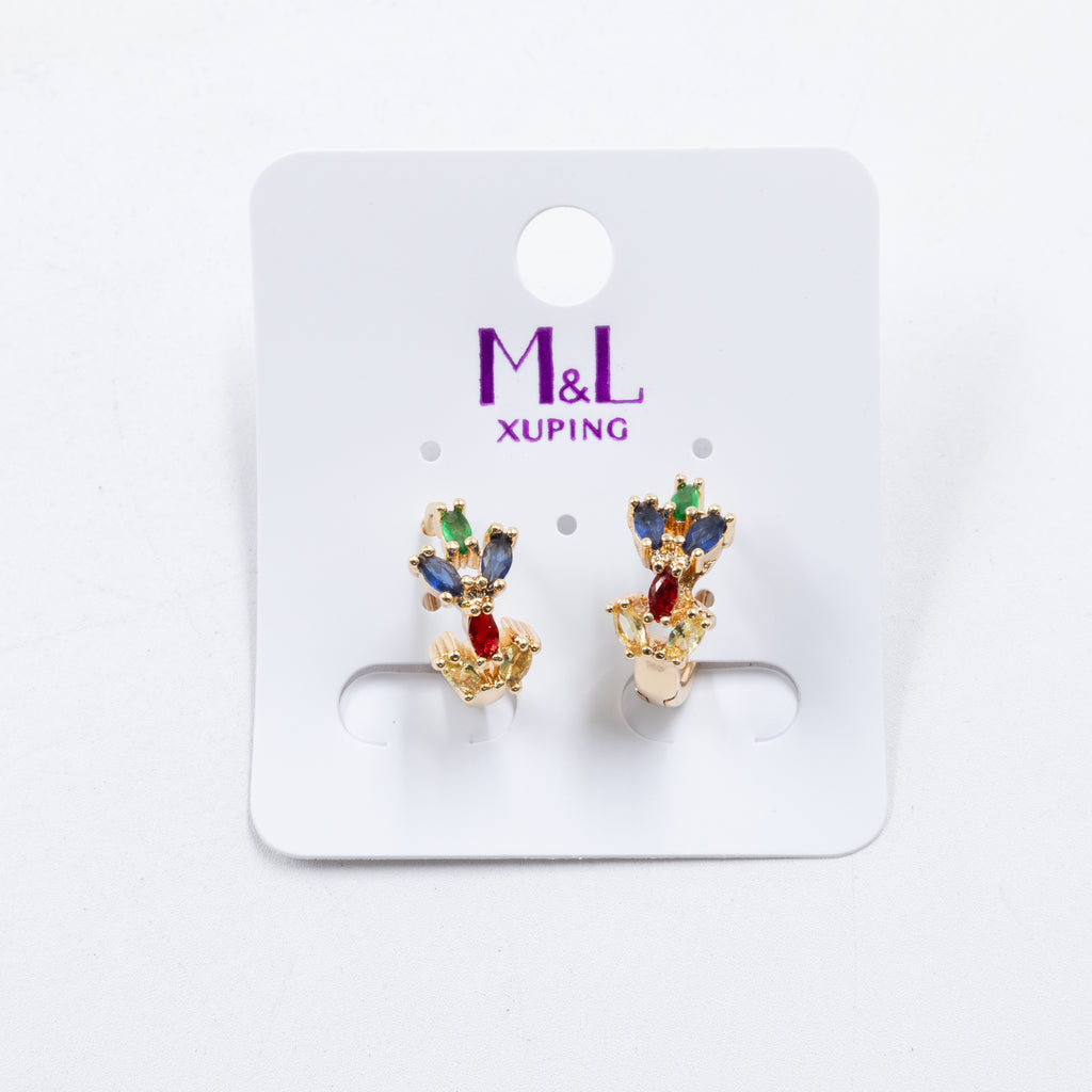 Aretes Dorados Xuping de Poste M4 Oro Laminado