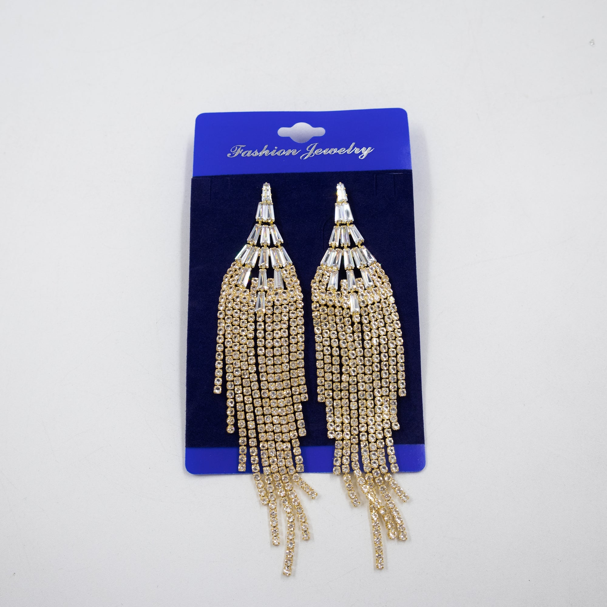 Aretes Largos con piedras M1 Oro Laminado