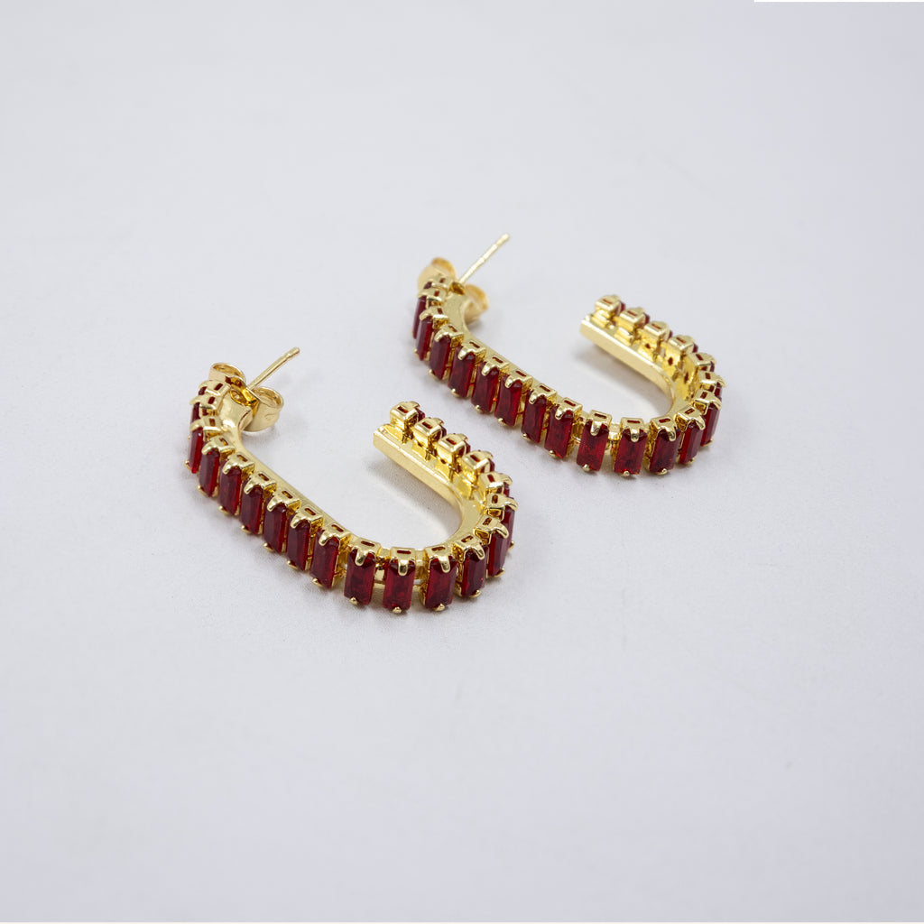 Aretes Dorados con piedras de color M10 Oro Laminado
