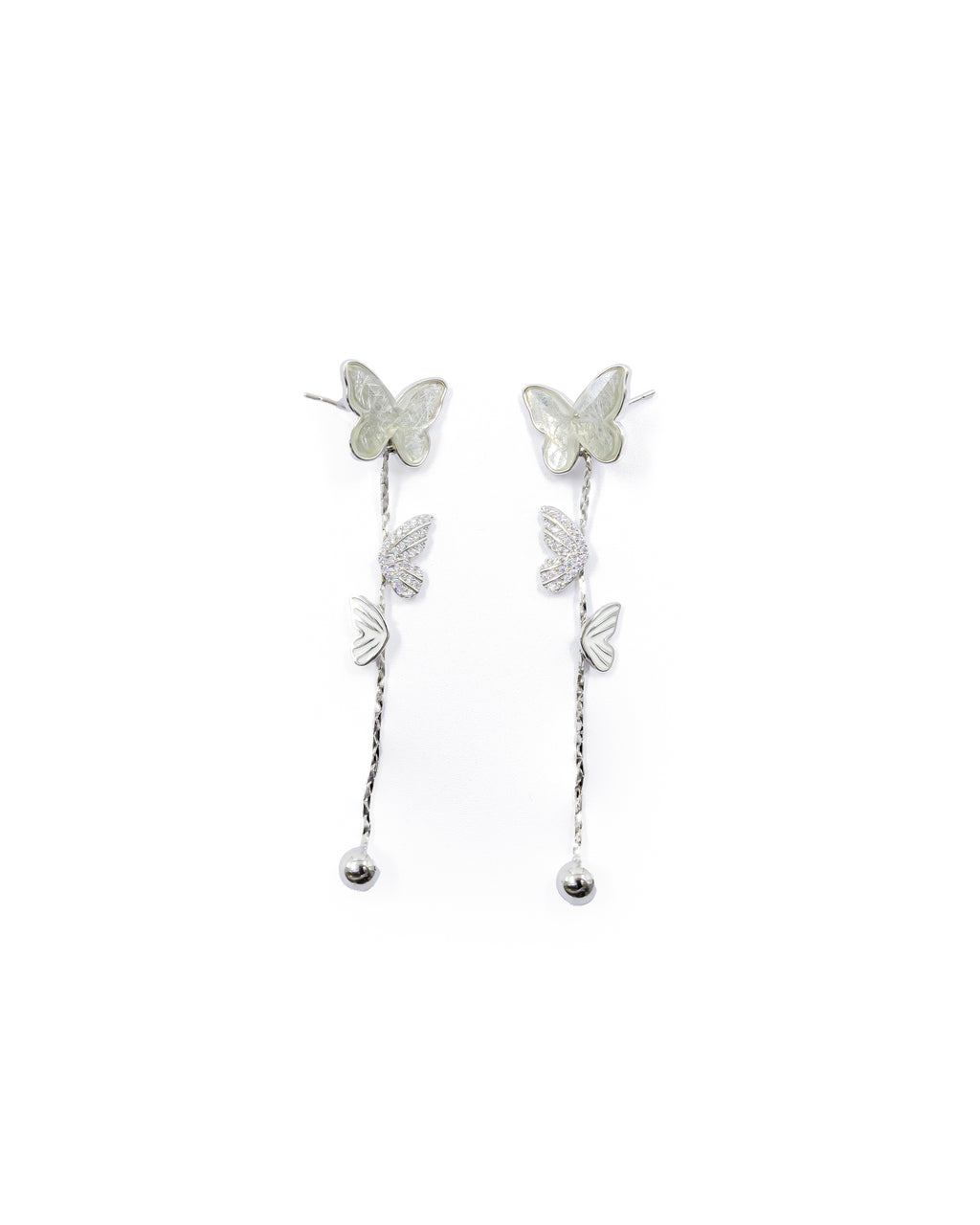 Aretes Largos Ansheli Plateados M22 Oro Laminado