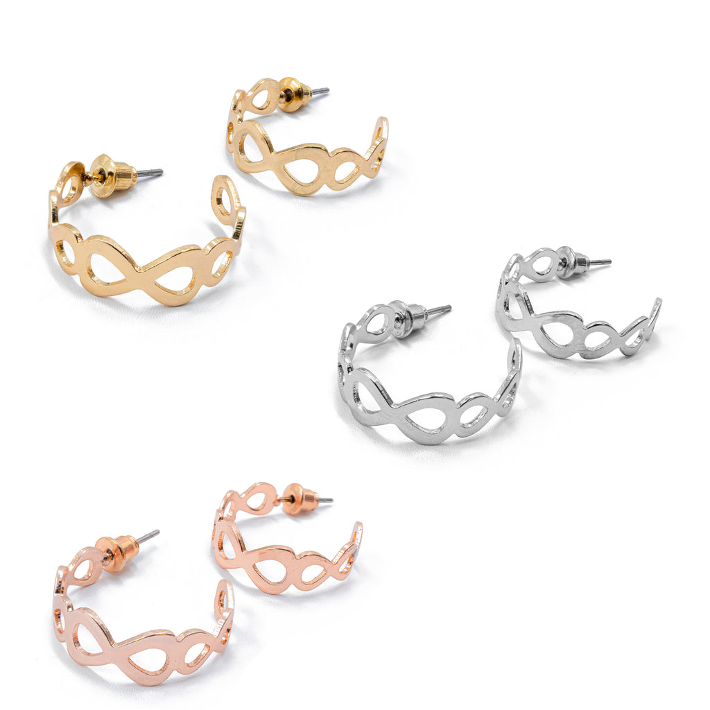 Paquete de 3 pares de Arracadas M2 Oro Laminado
