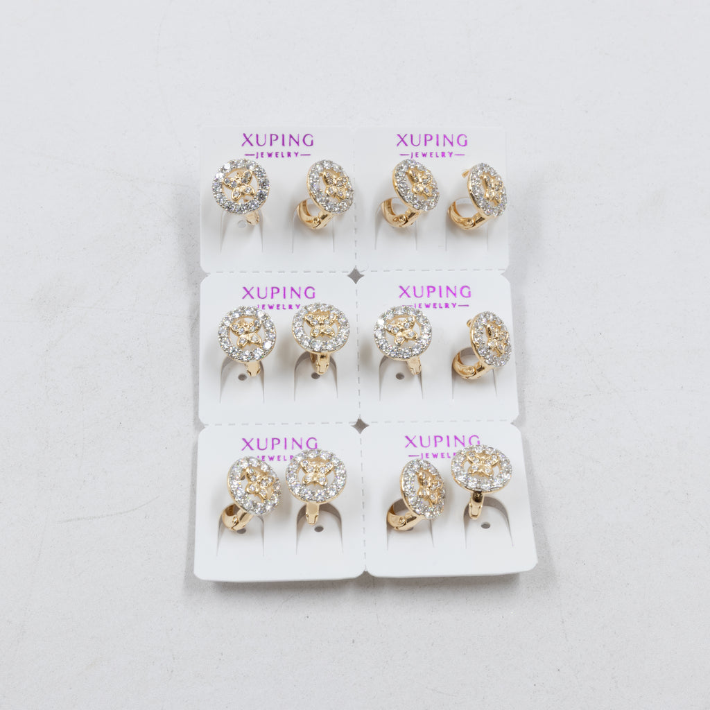 Paquete de 6 pares de Aretes Xuping Dorado M4 Oro Laminado