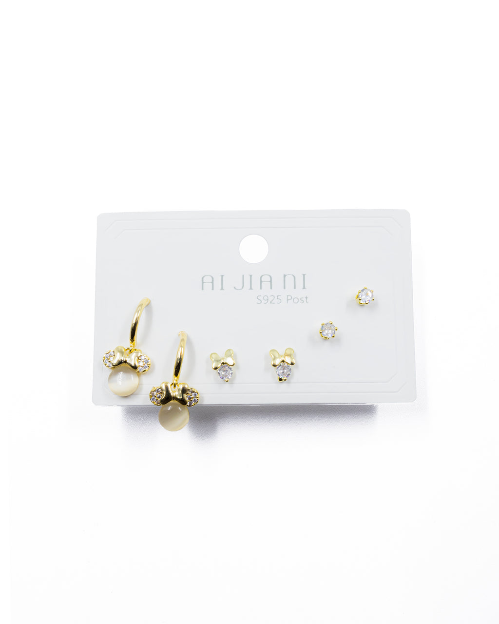 ARETES PAQUETE DE 3 M4 ORO LAMINADO